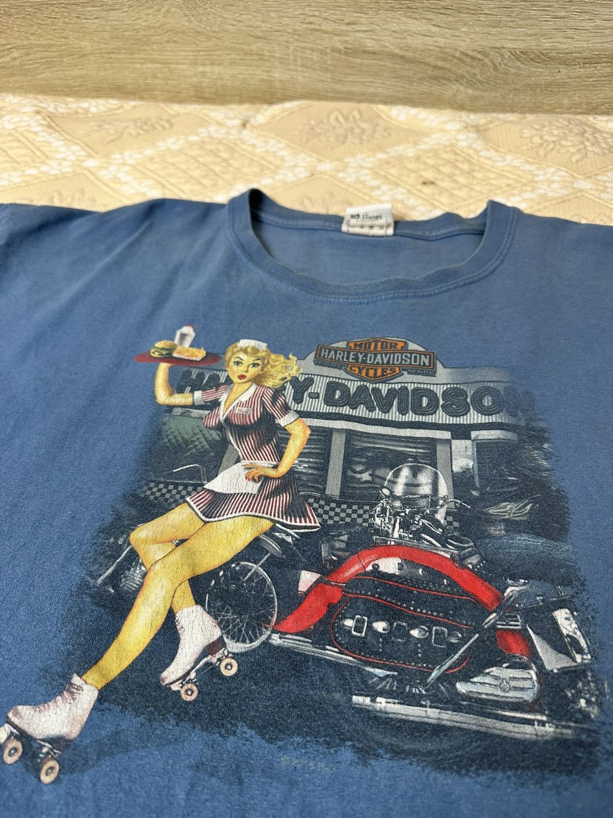 Harley Davidson 🔥 Harley Davidson Florida USA Hot Girl Vintage T Shirt 3D Size US XL / EU 56 / 4 - 9 Thumbnail
