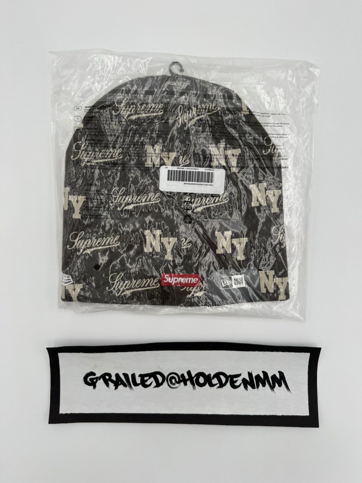 New Era × Supreme Supreme New Era Monogram Beanie Brown Size ONE SIZE - 15 Thumbnail