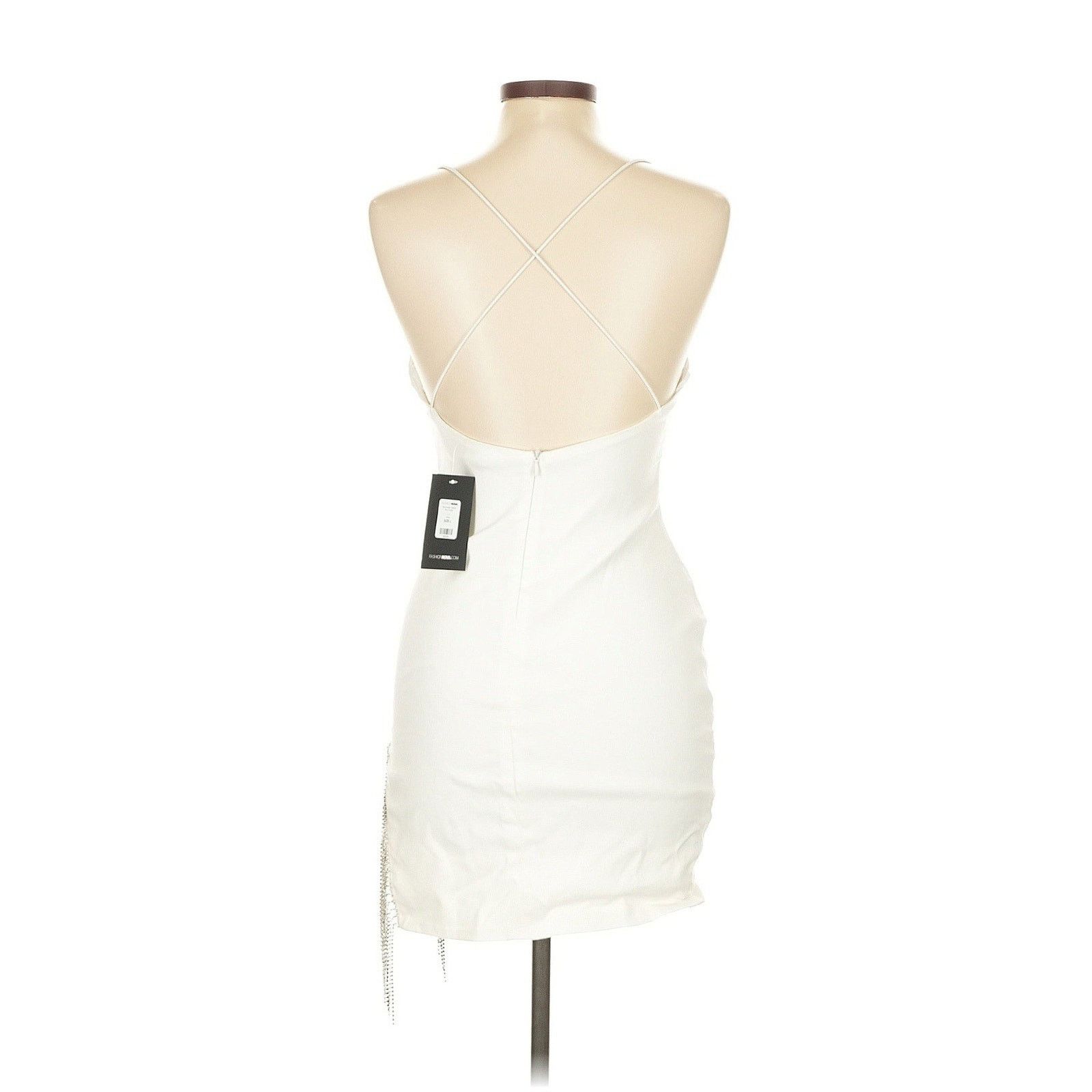 Designer fashion nova mini borrowed heart Rhinestone Fringe Mini L Size L / US 10 / IT 46 - 2 Thumbnail