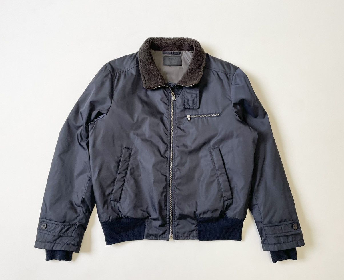 Prada Mid 2000s Shearling Collar Utility Jacket | Grailed