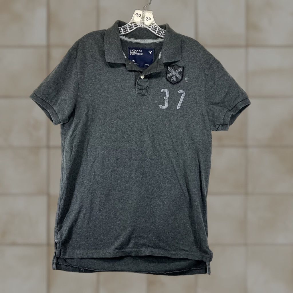 American Eagle Outfitters American Eagle Outfitters Polo Adult Large Gray Embroidered Logo Cotton Short Sleeve Classic Fit 31in 42in Chest USA Preppy Mens Size US L / EU 52-54 / 3 - 1 Thumbnail
