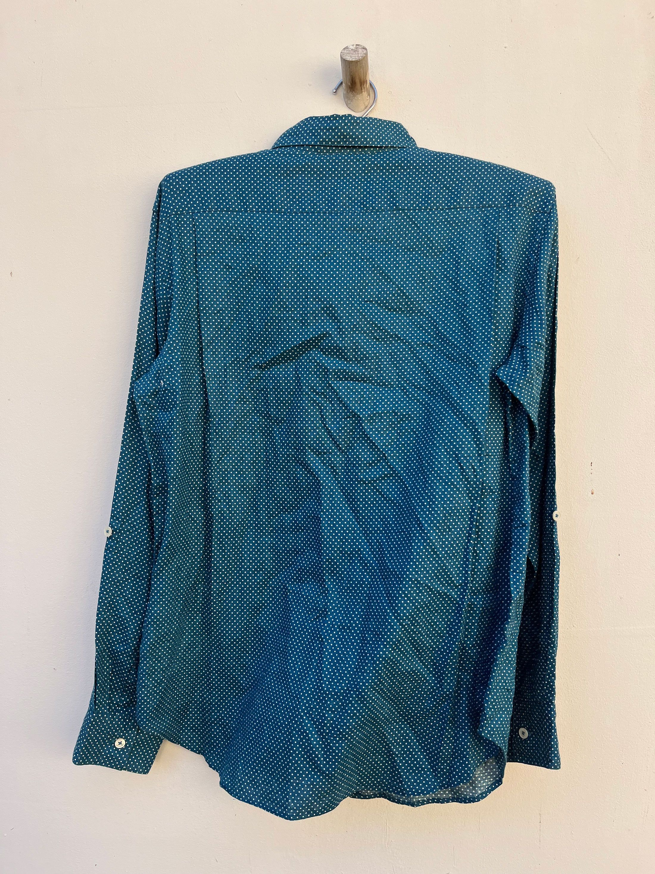 Designer × Margaret Howell Margaret Howell Indigo White Dot Roll Up Sleeve Uniform Size US L / EU 52-54 / 3 - 4 Thumbnail