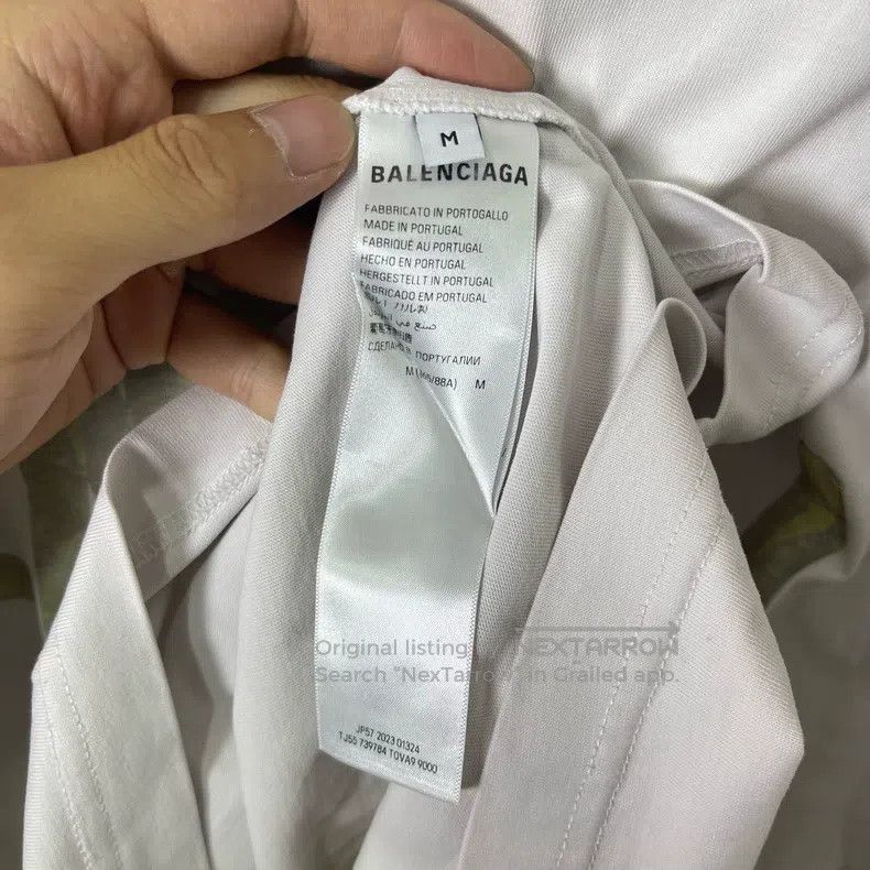 Balenciaga Balenciaga Beige tape logo short-sleeve T-shirt, size M Size US M / EU 48-50 / 2 - 4 Thumbnail