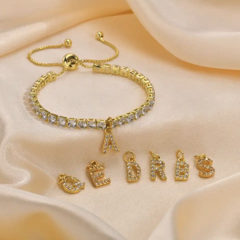 Other Luxury A-Z Initial Tennis Chain Bracelet Size ONE SIZE - 1 Thumbnail