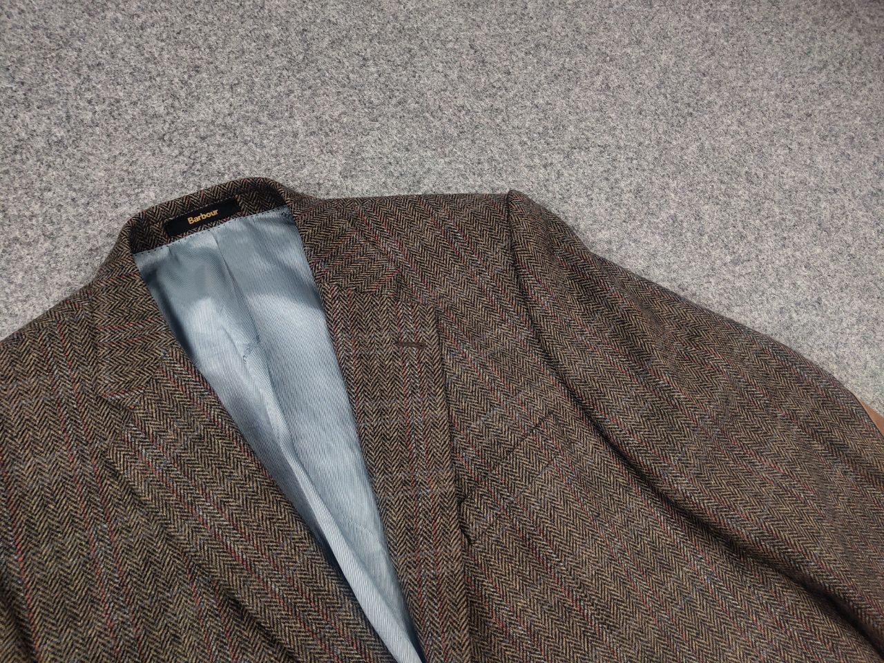 Barbour Vintage Barbour herren Wool Tweed herringbone Blazer Jacket Size US L / EU 52-54 / 3 - 4 Thumbnail