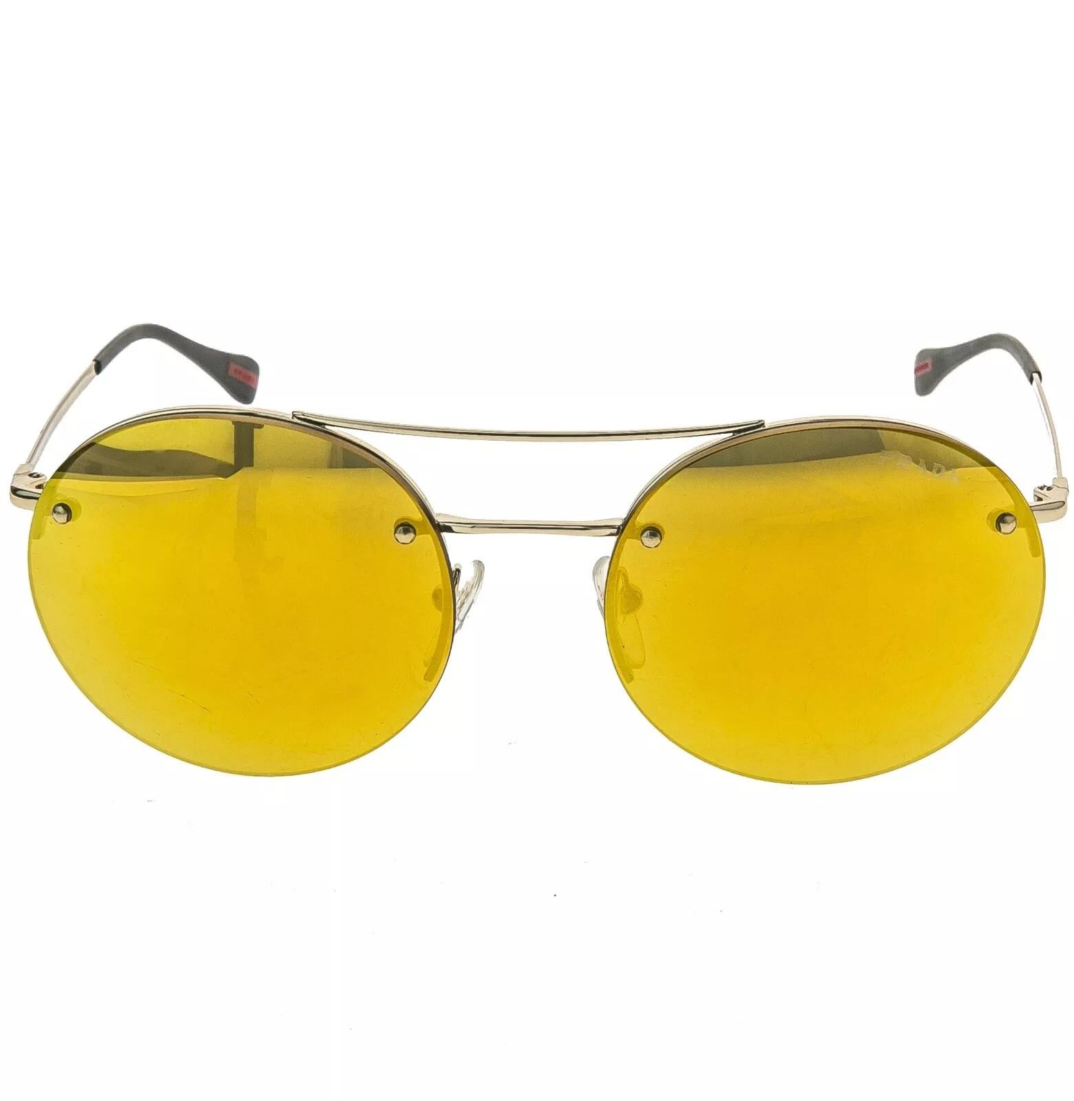 Prada PRADA 54R Linea Rossa Spectrum Gold Round Sunglass PS54RS Size ONE SIZE - 9 Thumbnail