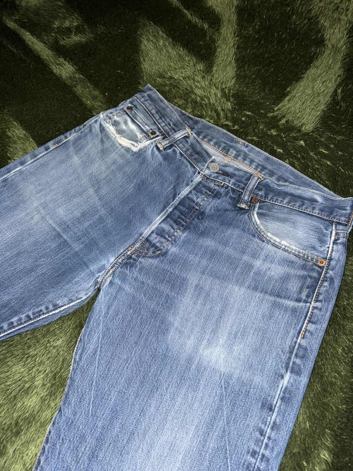 Levi's [W33/L34] Levis 501 Leather label button fly denim pants Size US 33 - 2 Thumbnail