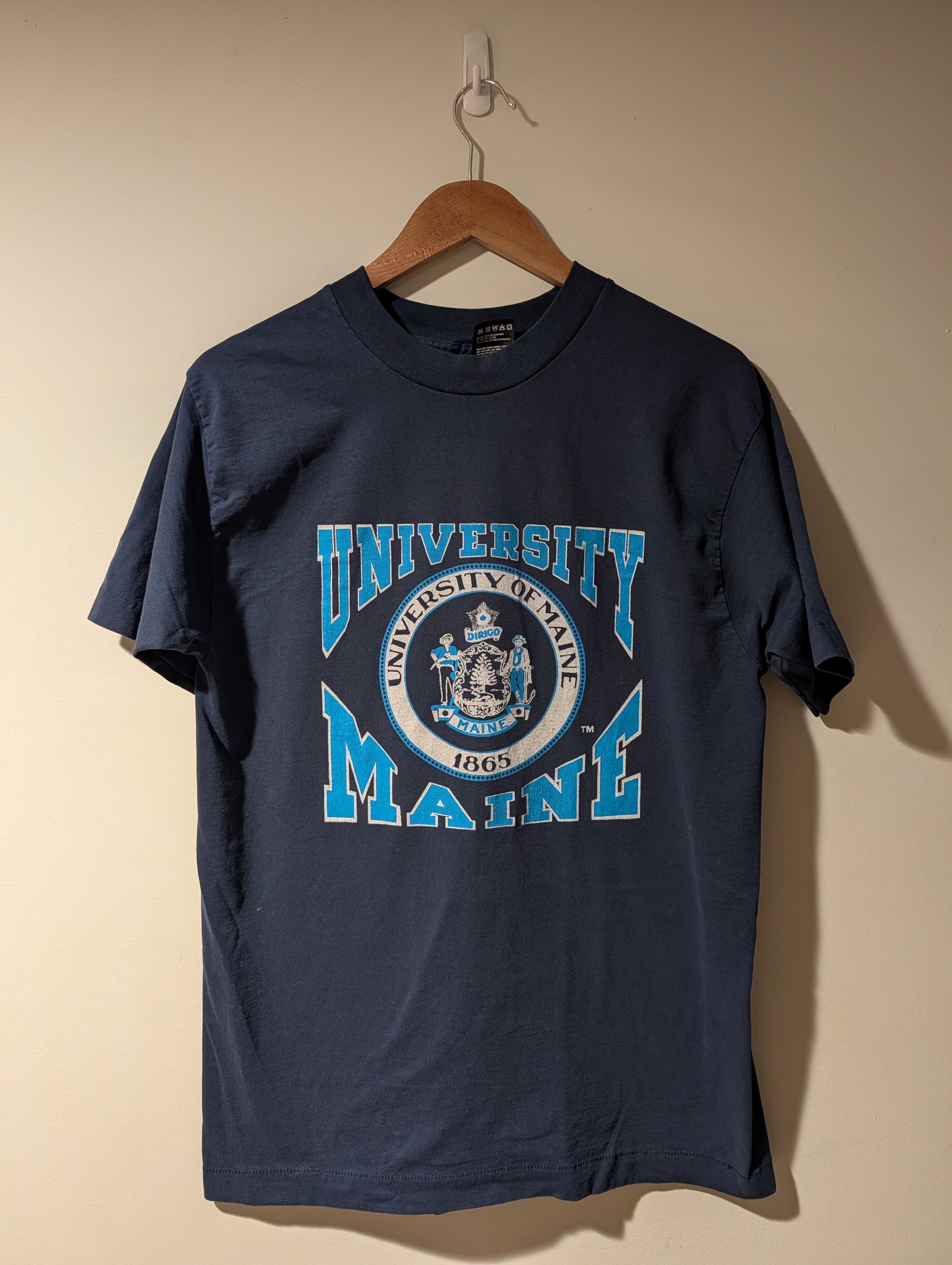 NCAA VINTAGE 80s University of Maine T-Shirt Dirigo Seal USA Made Size US L / EU 52-54 / 3 - 1 Thumbnail