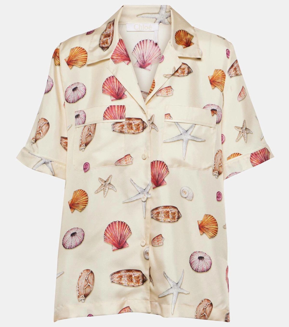 Chloe oc11z0525 Printed Silk Twill Shirt in Multicolor Size S / US 4 / IT 40 - 1 Thumbnail