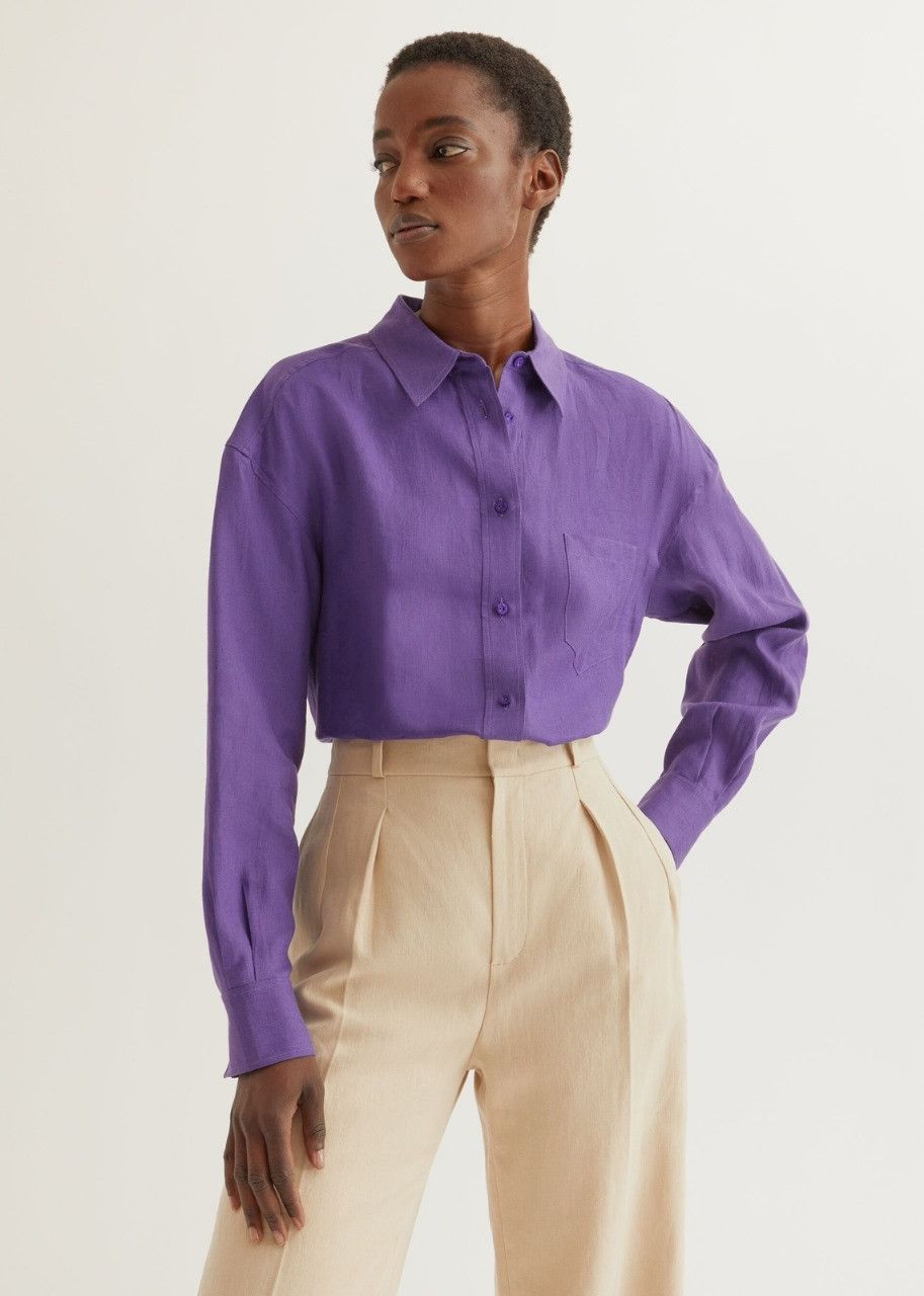 Loro Piana o1srvl11e0524 Shirt in Purple Size L / US 10 / IT 46 - 2 Thumbnail