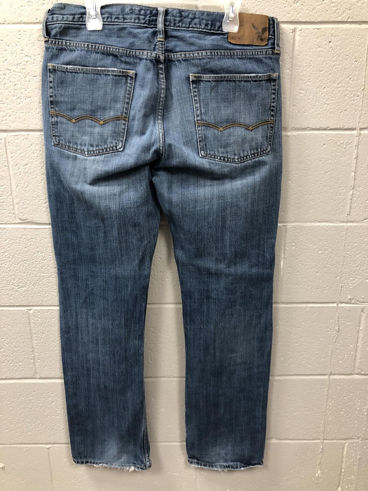 Designer American Eagle Outfitters Slim Fit Jeans - Light Wash Size US 34 / EU 50 - 6 Thumbnail