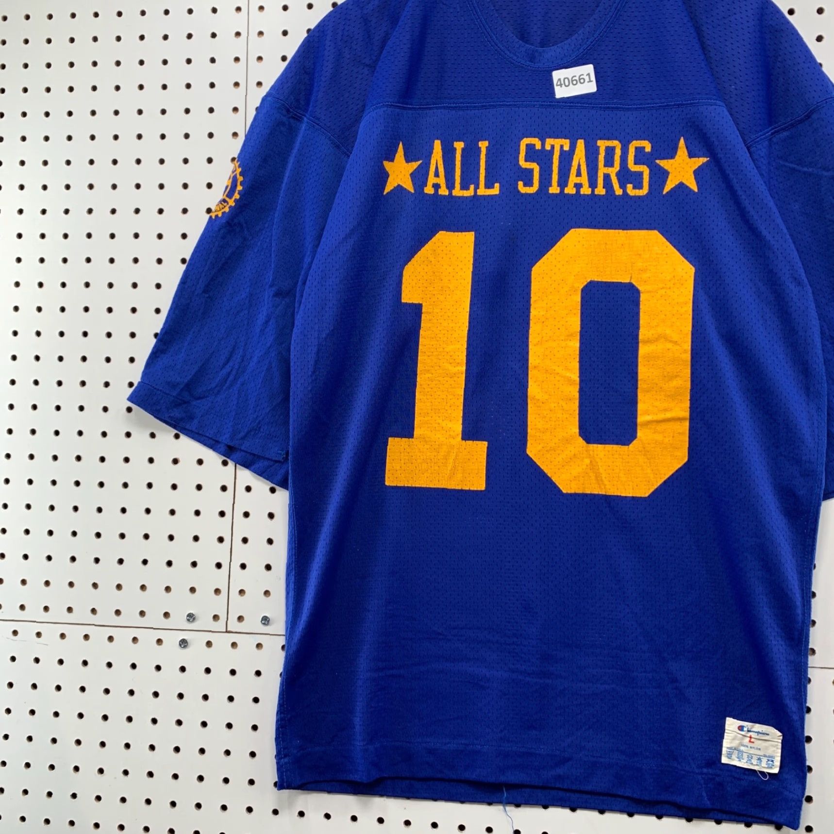 Champion VINTAGE Champion Football Jersey Mens Large Blue WALSH #10 Made USA 70s Jersey T-Shirt Short Sleeve Size US L / EU 52-54 / 3 - 5 Thumbnail