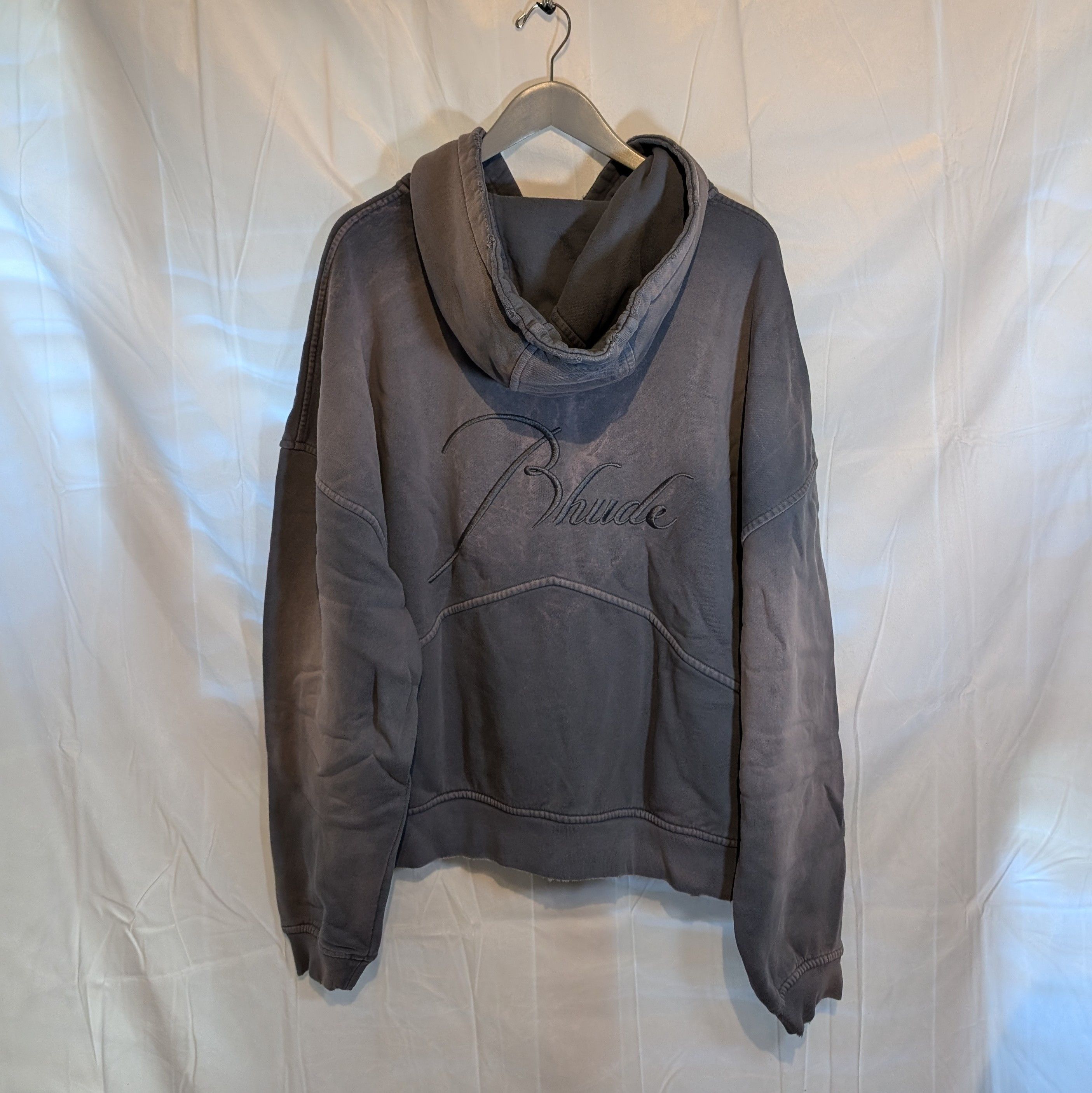 Rhude Distressed Script Logo Zip Hoodie Size US L / EU 52-54 / 3 - 2 Thumbnail