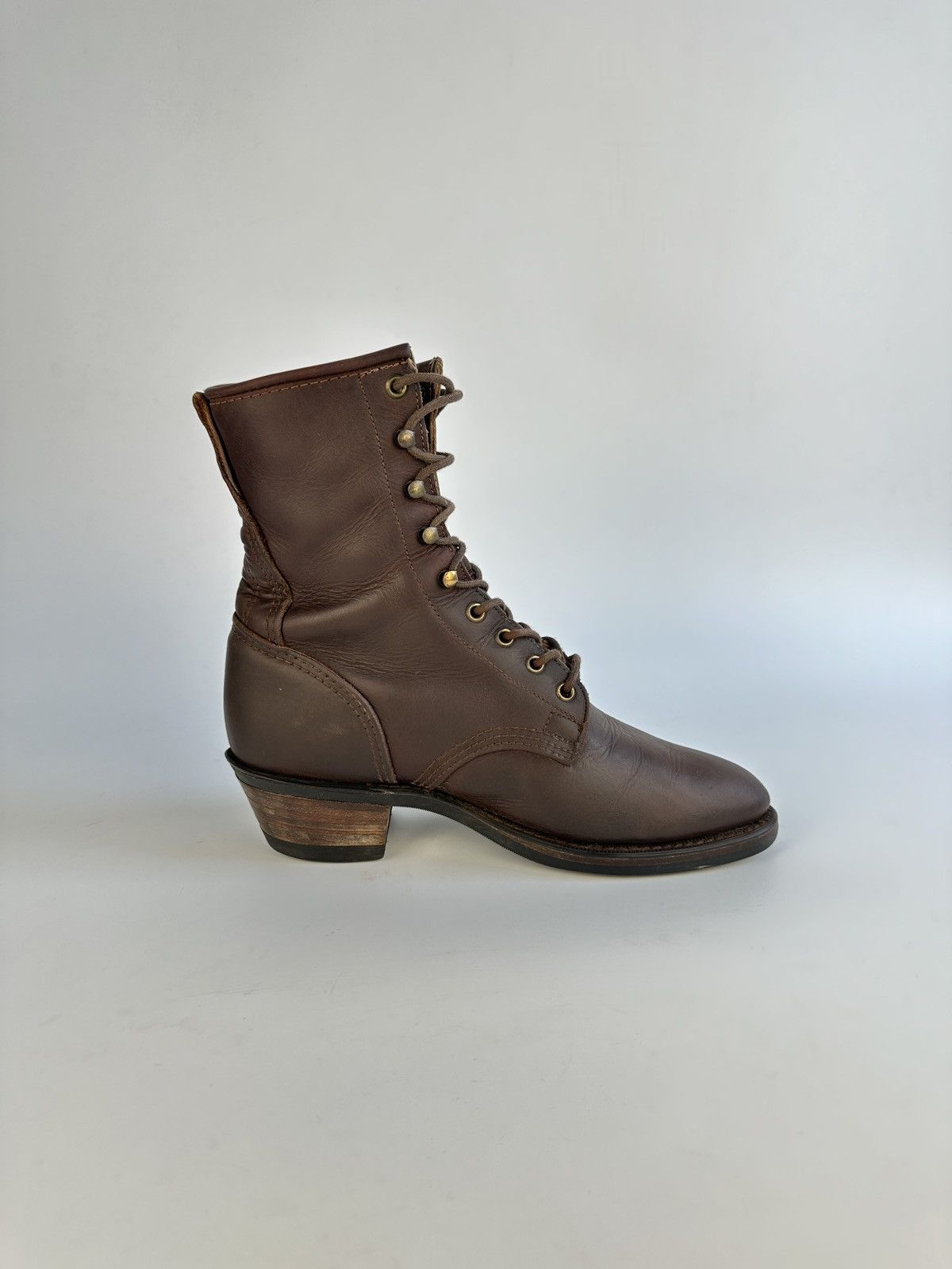Durango Durango 10M Leather Packer Boots Lace Up Western Vibram Sole Size US 10 / IT 40 - 11 Thumbnail