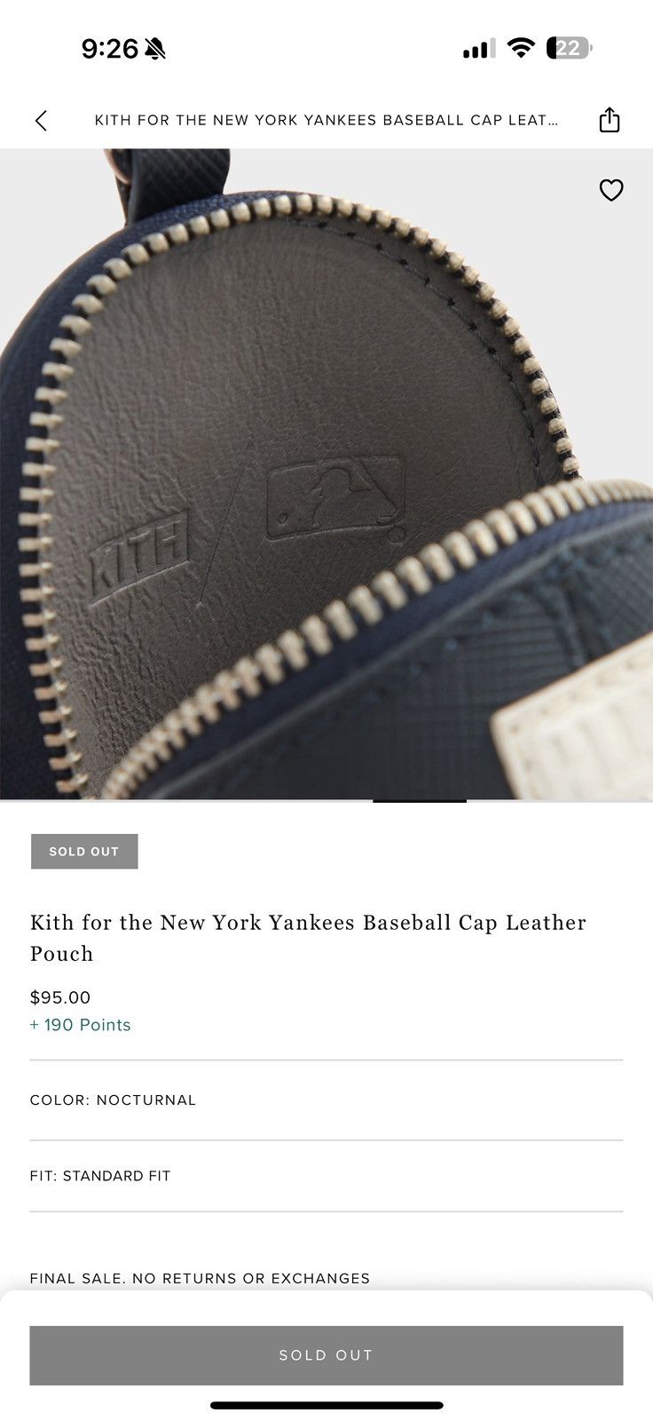 Kith × New York Yankees Kith x New York Yankees Baseball Cap Leather Pouch Size ONE SIZE - 8 Thumbnail