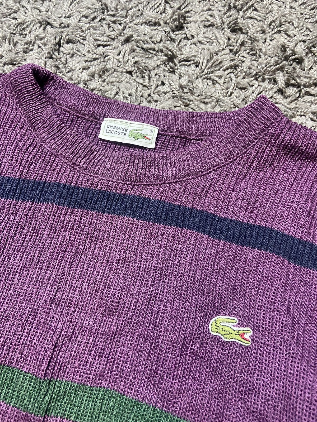 Lacoste × Vintage VINTAGE 90s LACOSTE WOOL KNITTED SWEATER MADE IN FRANCE Size US M / EU 48-50 / 2 - 2 Thumbnail