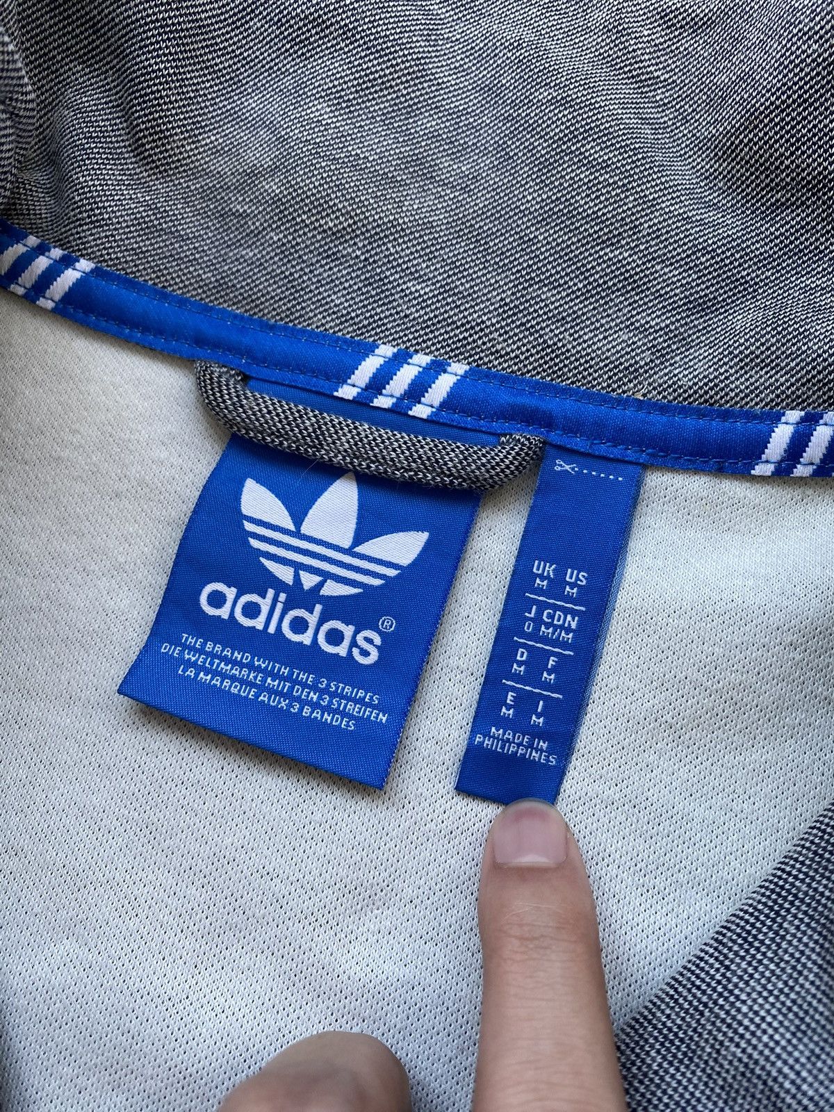 Adidas Vintage Adidas Grey/Navy Trefoil Track Jacket✨ Size US M / EU 48-50 / 2 - 7 Thumbnail