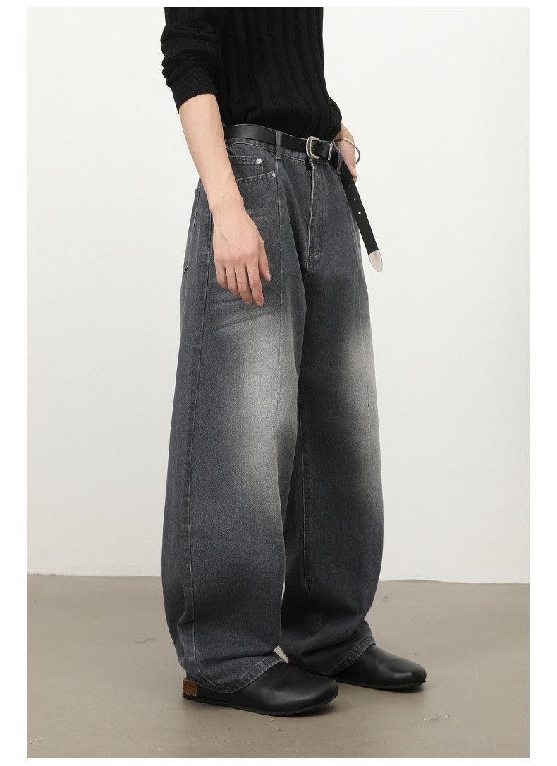 Japanese Brand American retro washed men's loose wide-leg curved jeans Size US 32 / EU 48 - 3 Thumbnail