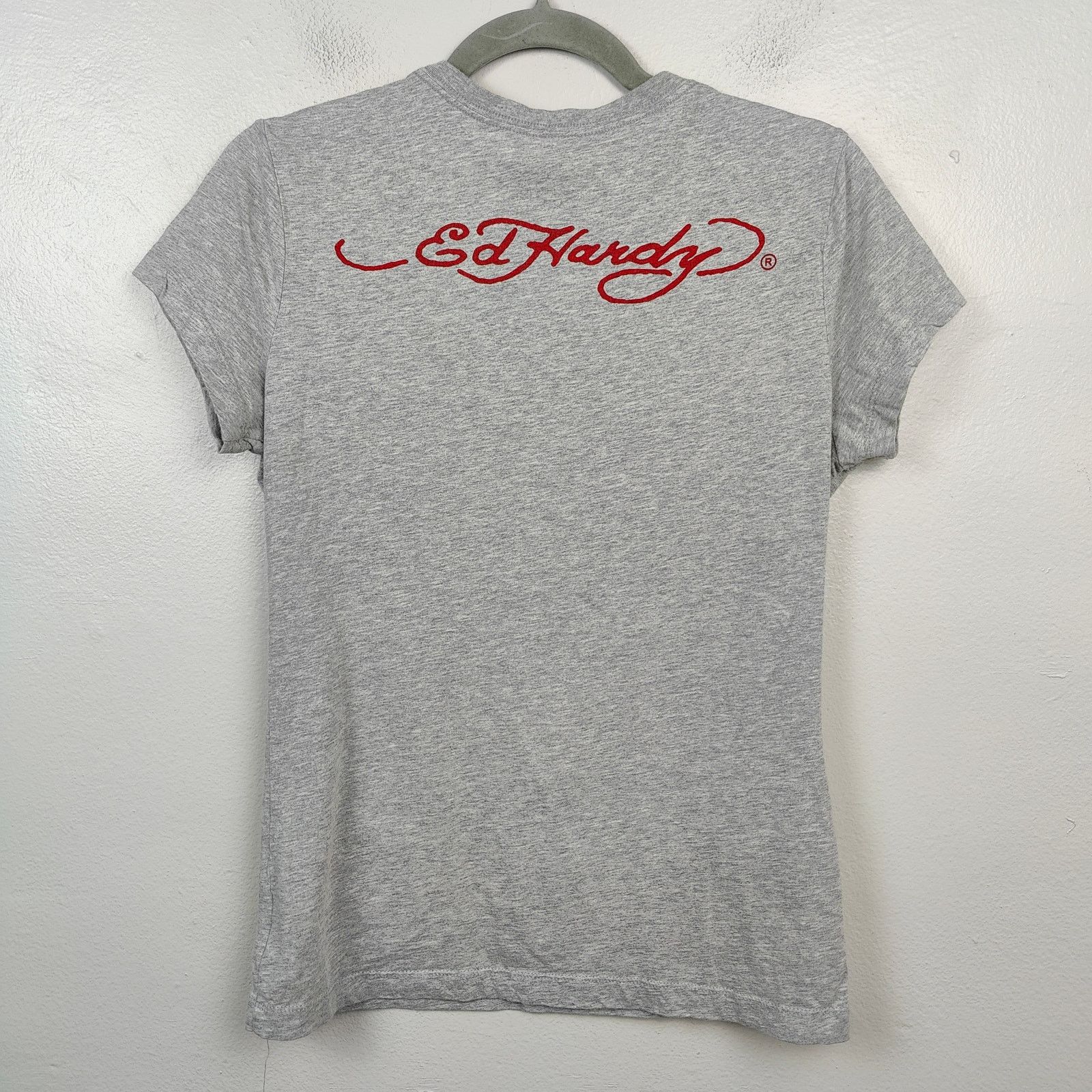 Ed Hardy Vintage Y2K Ed Hardy T-Shirt Womens Large Gray Heather Tiger Size L / US 10 / IT 46 - 6 Thumbnail