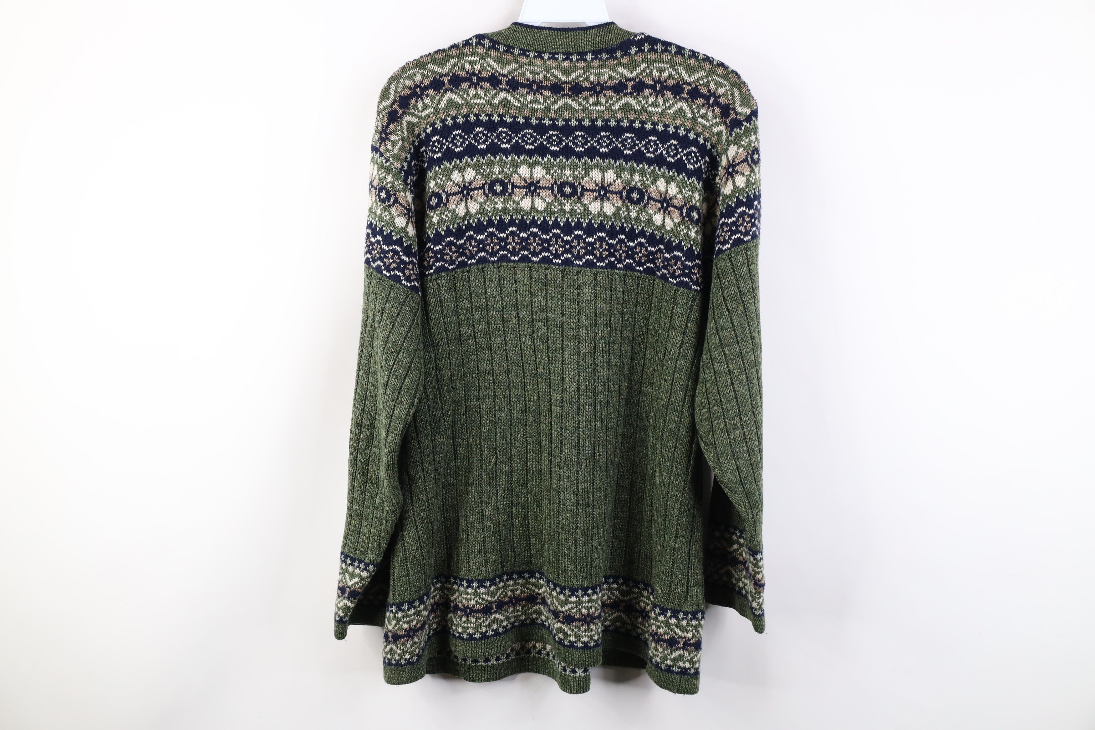 Vintage Vintage 90s Streetwear Distressed Fair Isle Knit Sweater USA Size XXL / US 16-18 / IT 52-54 - 9 Thumbnail