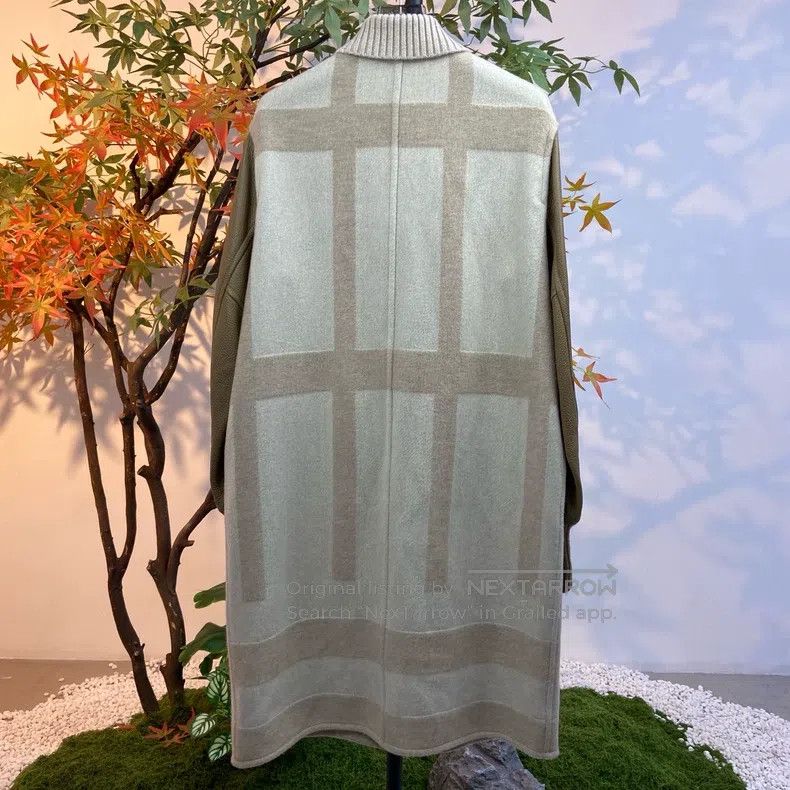 Hermes Hermes Elephant gray cashmere patch leather coat Size XXS / US 00 / IT 34 - 3 Thumbnail