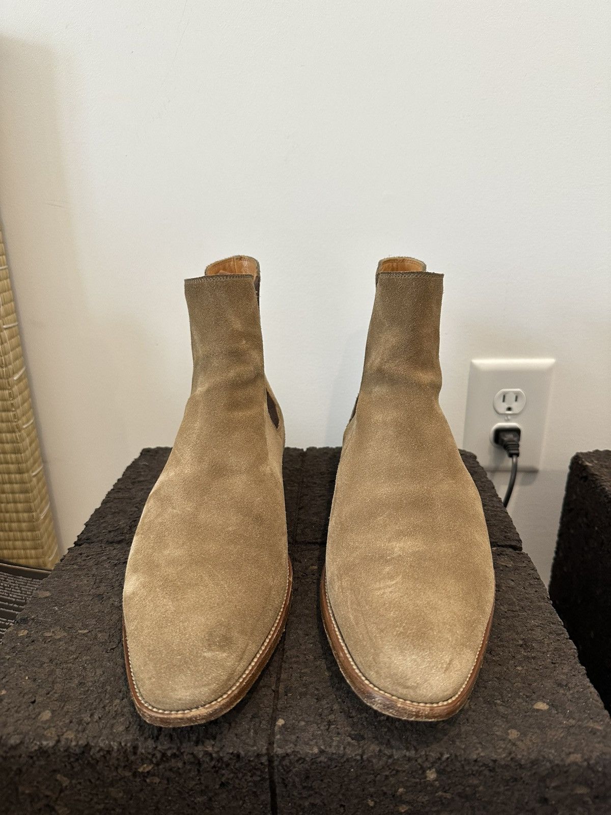 Saint Laurent Paris Tan Suede Chelseas Size US 8 / EU 41 - 2 Thumbnail