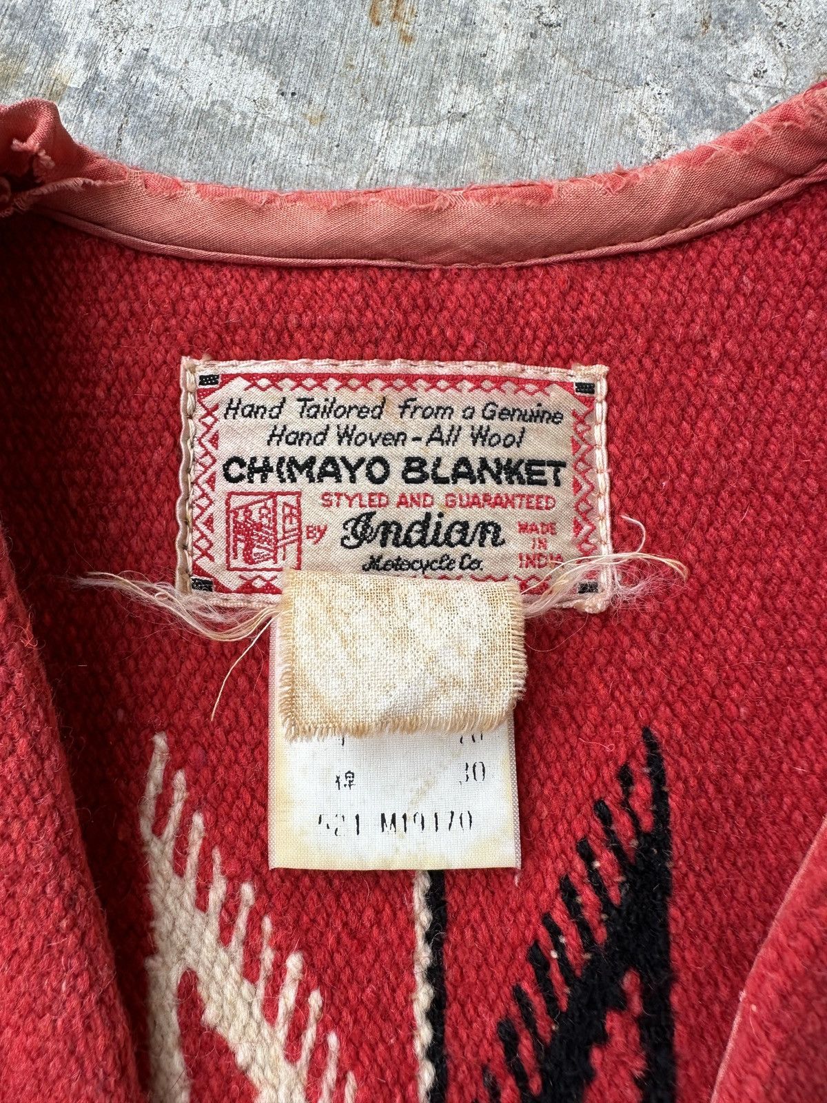 Indian Motorcycle 30s Ortega Wool Chimayo Blanket Native Americana Concho vest Size US L / EU 52-54 / 3 - 6 Thumbnail