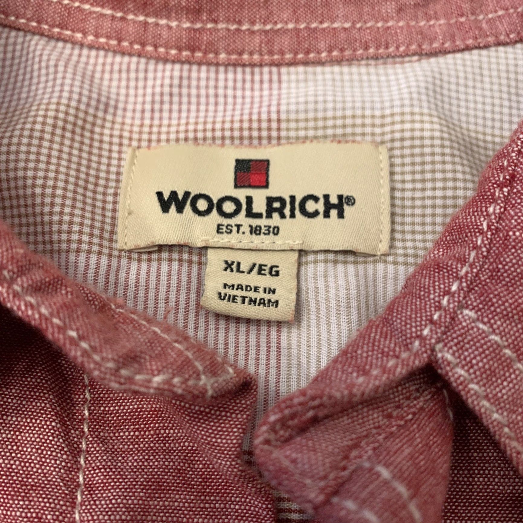Vintage Woolrich Button-Up Shirt Mens Short Sleeve XL Red 100% Cotton Casual Outdoor Classic Size US XL / EU 56 / 4 - 2 Thumbnail