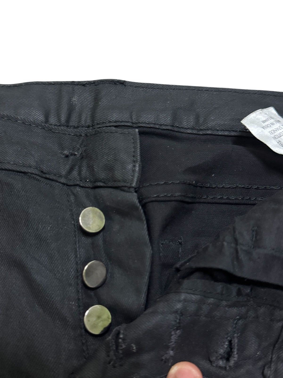 MNML MNML Coated Wax Black Jeans Slim Fit Zip Ankle Pants Size US 30 / EU 46 - 8 Thumbnail