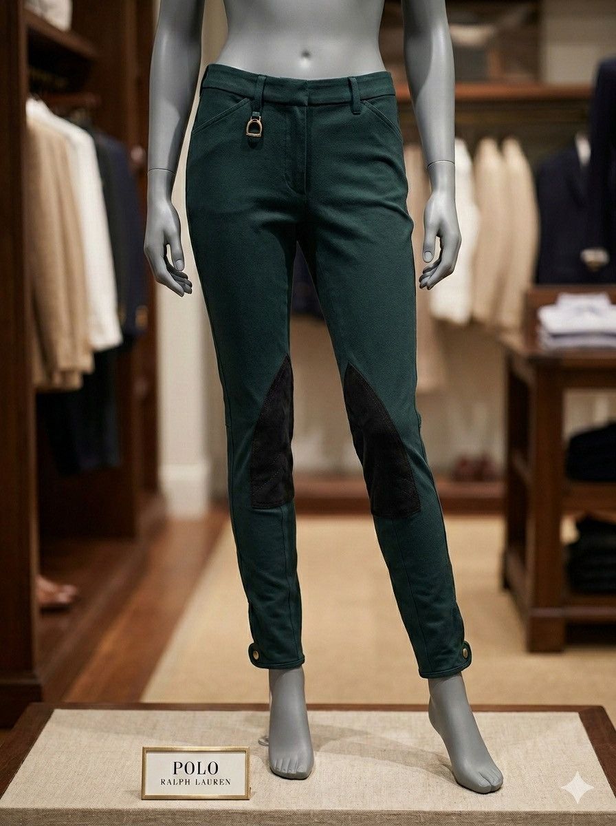 Polo Ralph Lauren Ralph Lauren Hunter Green Equestrian PantsSuede Patches Size 27" / US 4 / IT 40 - 1 Thumbnail