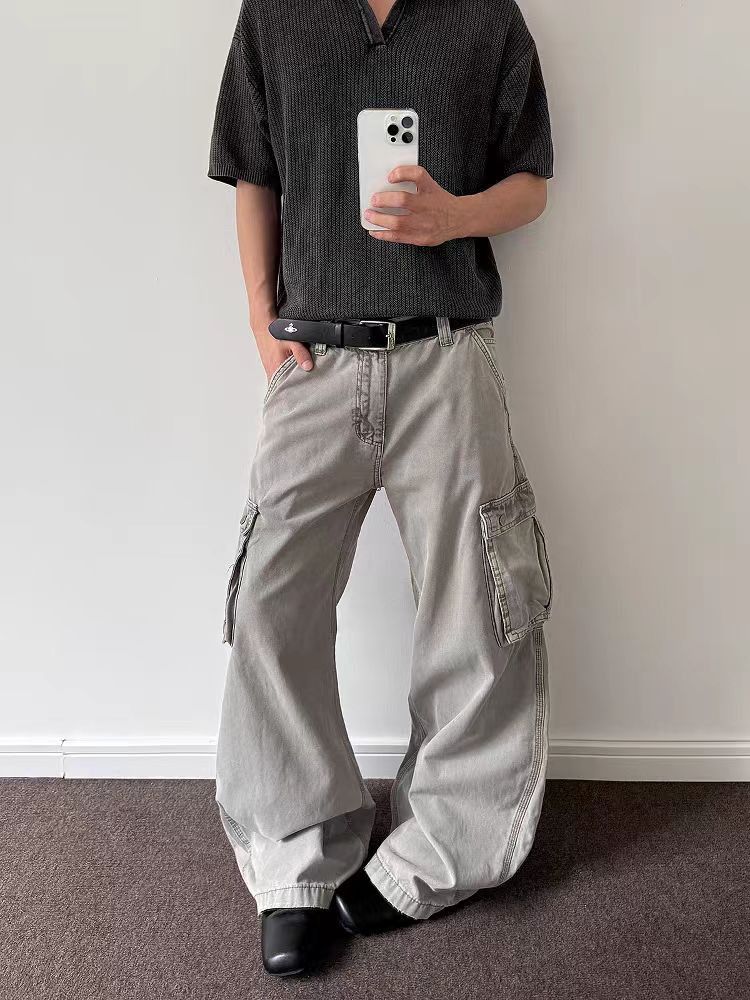 Designer × Jean × Vintage Washed street hip-hop workwear baggy jeans Size US 30 / EU 46 - 4 Thumbnail