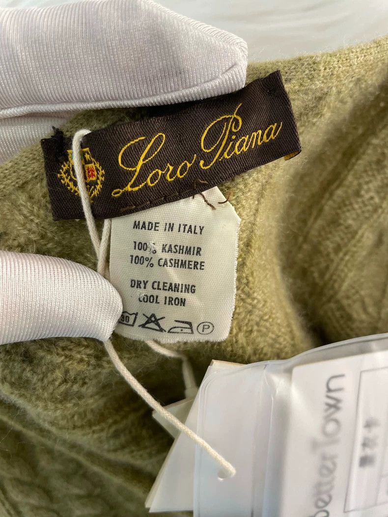 Loro Piana Loro Piana Green Cashmere Cable Sweater- Size US L / EU 52-54 / 3 - 3 Thumbnail