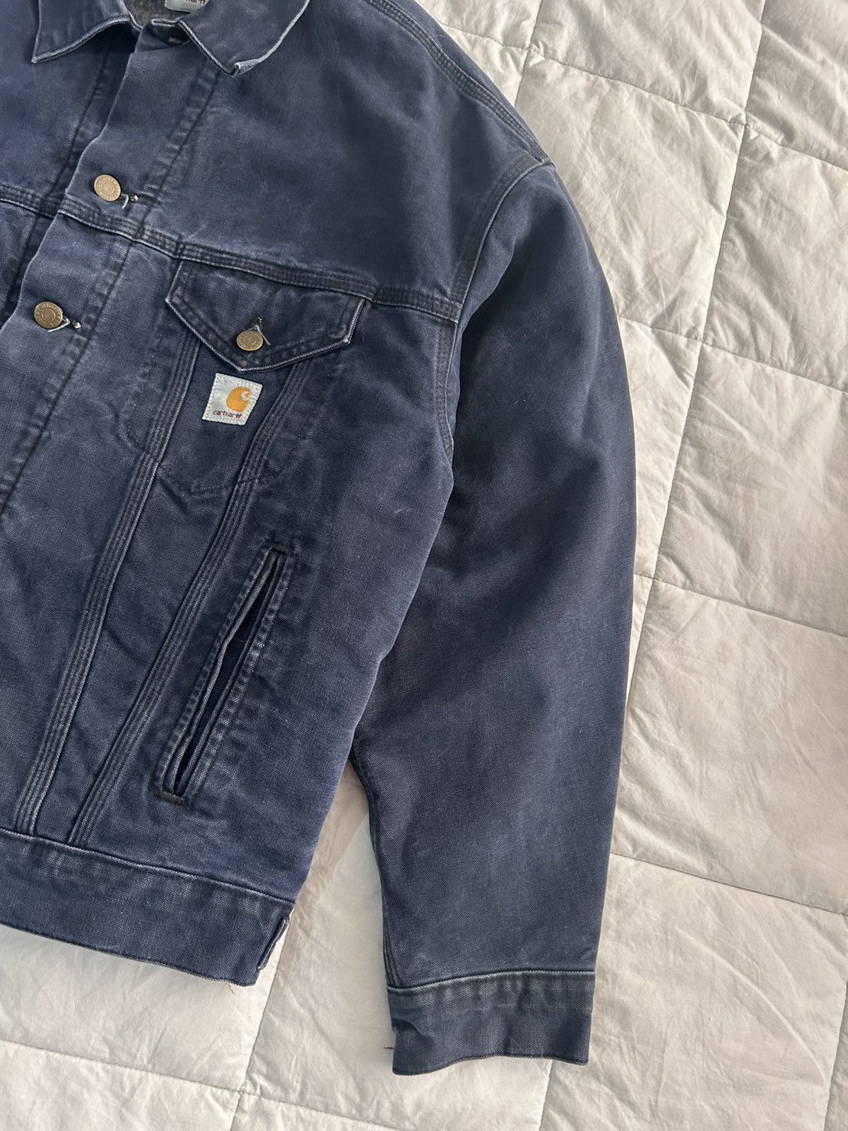 Carhartt SOLD Faded Midnight Blue Carhartt Trucker Jacket JB183 Size US L / EU 52-54 / 3 - 3 Thumbnail