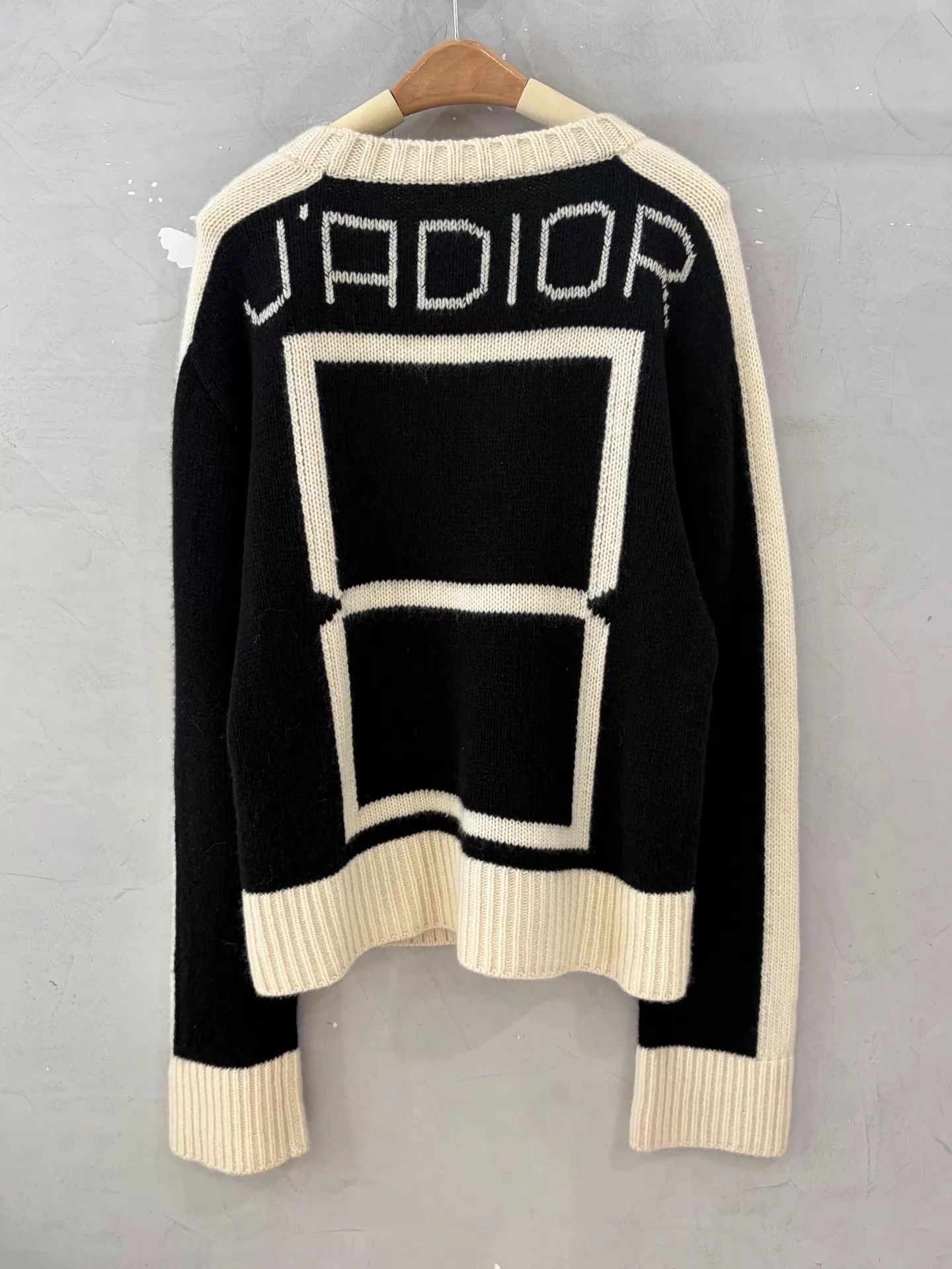 Dior Dior JADIOR Black White Colorblock Wool-Cashmere 34 Size XS / US 0-2 / IT 36-38 - 3 Thumbnail