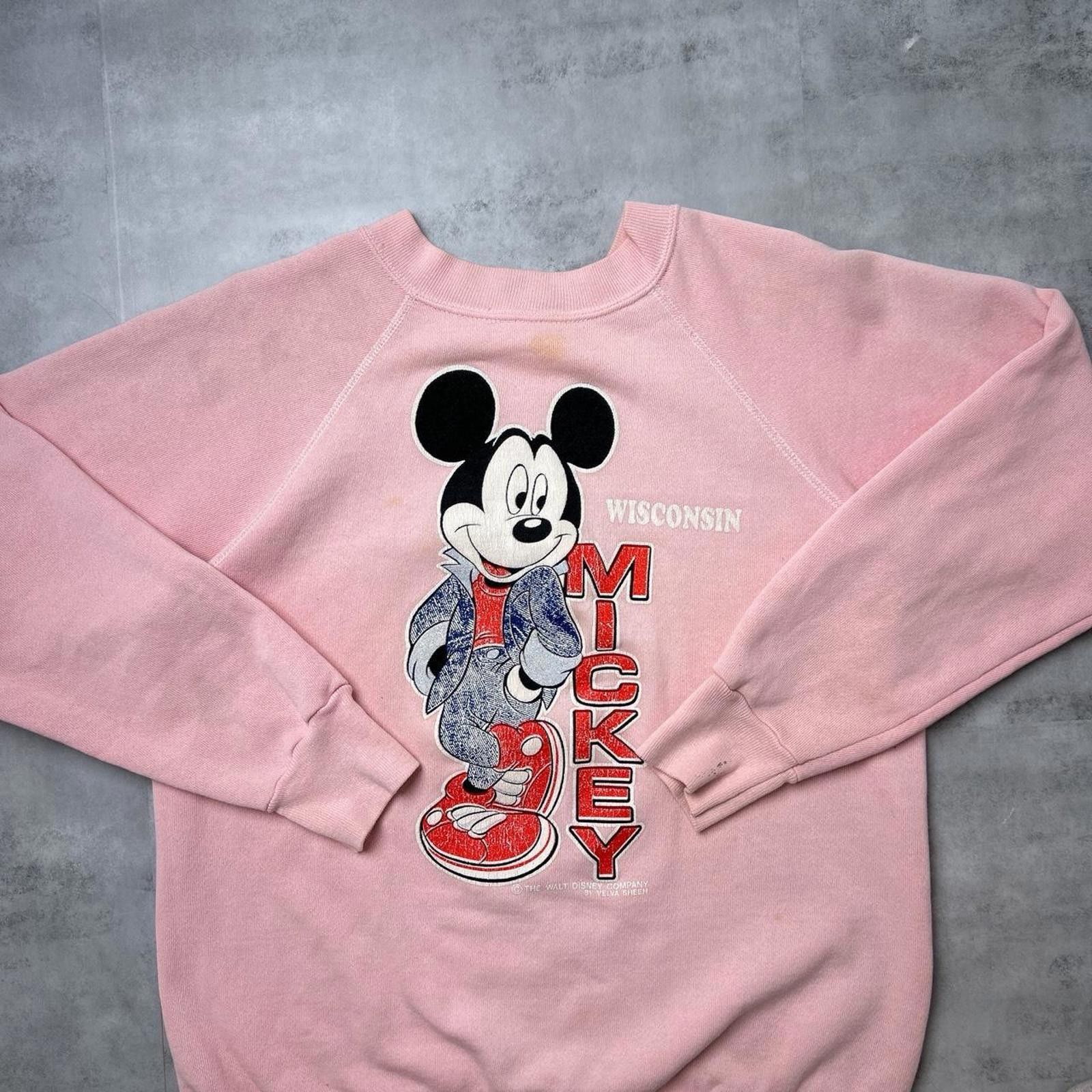 Disney 1980s Disney Mickey Mouse pink sweatshirt Size S / US 4 / IT 40 - 3 Thumbnail