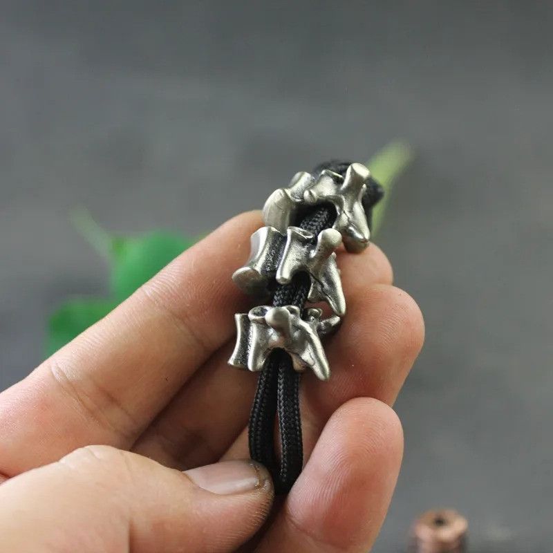Handmade 3Pcs Spine Bone Knife Beads Paracord Bead Zipper Umbrella Size ONE SIZE - 2 Thumbnail