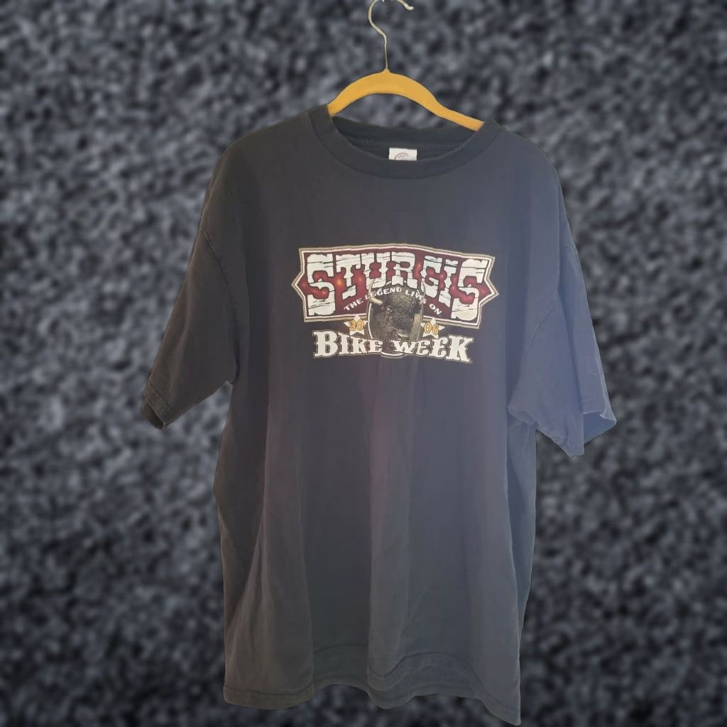 Delta VINTAGE Retro Mens Sturgis Bike Week 2006 T-Shirt 66th Annual Sturgis SD Motorcycle XL FADED BLACK Sturgis Mens T-SHIRT 2006 Motorcycle Graphics Size US XL / EU 56 / 4 - 1 Thumbnail
