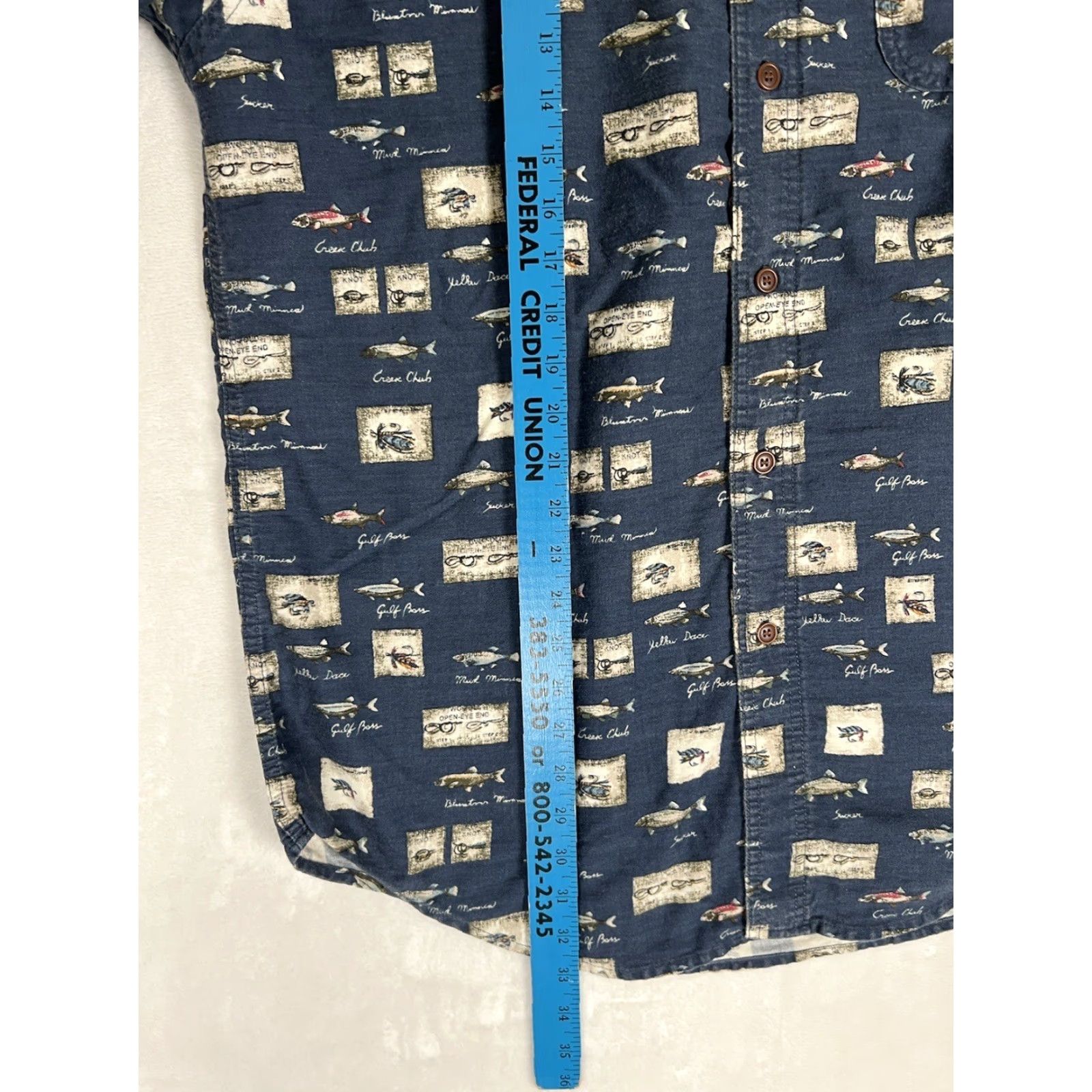 Vintage VINTAGE Woolrich Shirt Button-Up Short Sleeve Fish All Over Print Size L Blue Cotton Knit Pattern 90s Animals Outdoor Mens Size US L / EU 52-54 / 3 - 6 Thumbnail