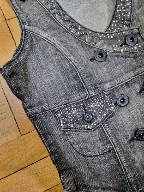 Miss Sixty × Vintage vintage denim vest crystals y2k juicy ed hardy Size XS / US 0-2 / IT 36-38 - 6 Thumbnail
