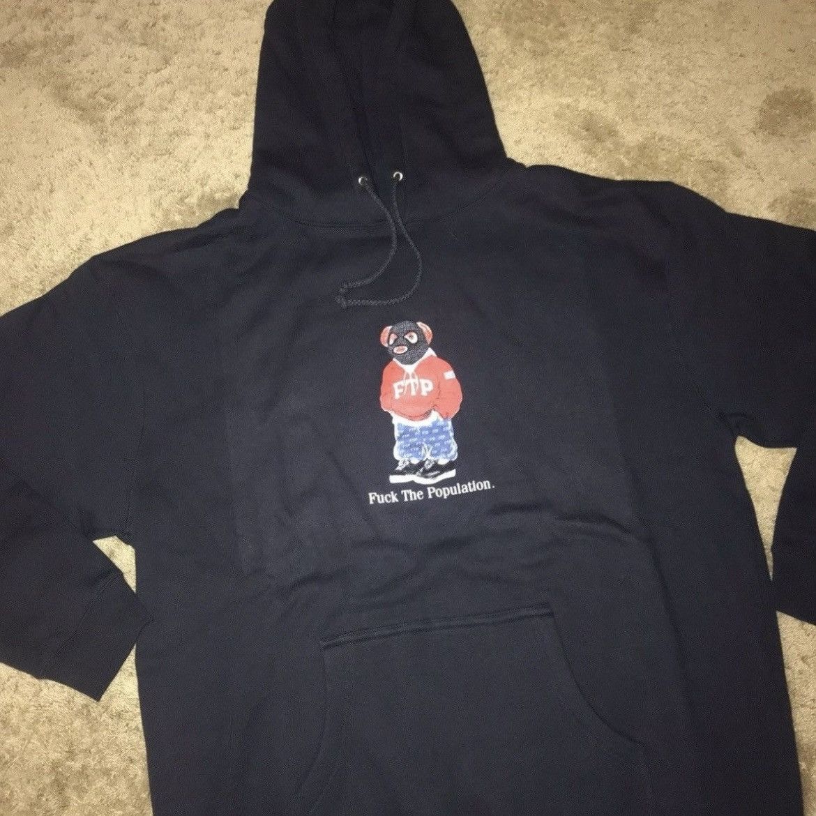 Fuck The Population FTP Bear Hoodie Navy XL Rare Size US XL / EU 56 / 4 - 2 Thumbnail