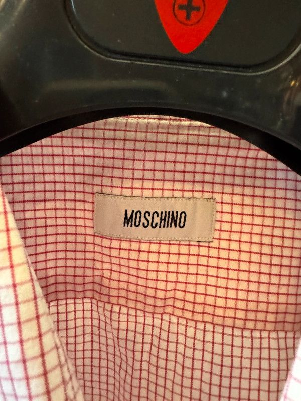 Moschino Moschino Small Heart Shirt Checked White Red 15.5/40 M Size US M / EU 48-50 / 2 - 4 Thumbnail