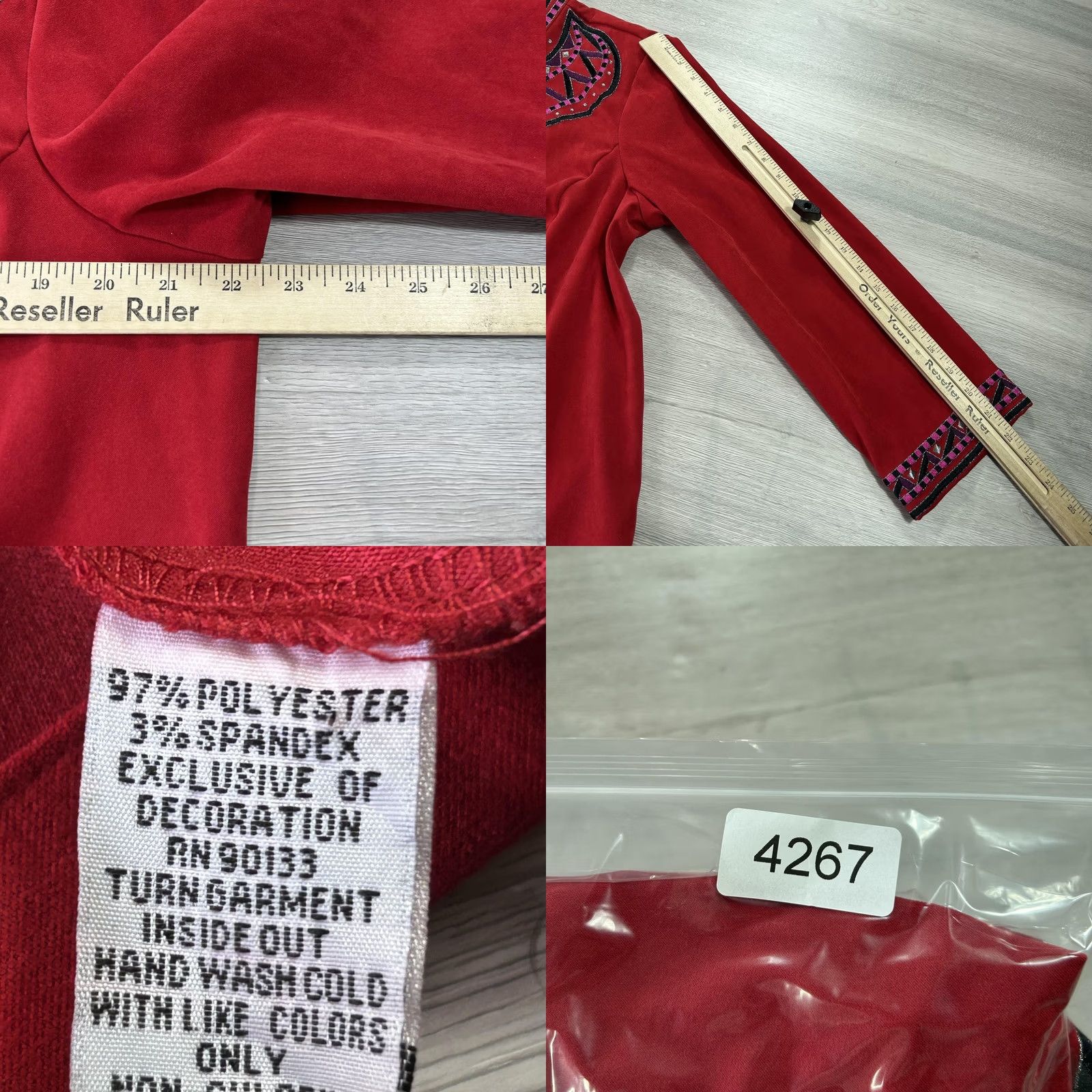 Bob Mackie VINTAGE Bob Mackie Jacket Womens Large Red Embroidered Zip Front Wearable Art Boho Chic Size L / US 10 / IT 46 - 8 Thumbnail