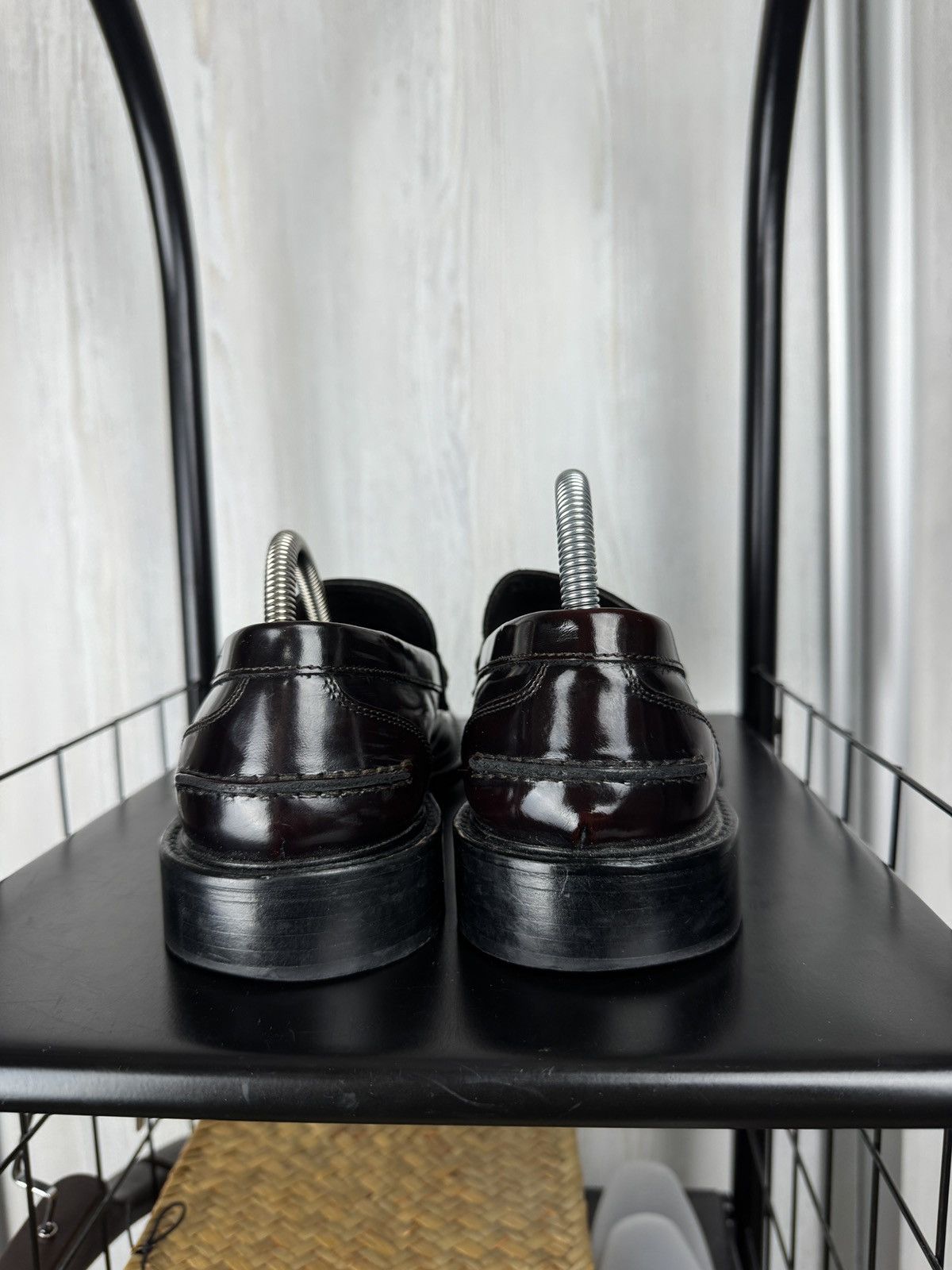 Boggi Boggi Milano Mens Burgundy Leather Penny Loafers size 40 Size US 7 / EU 40 - 10 Thumbnail