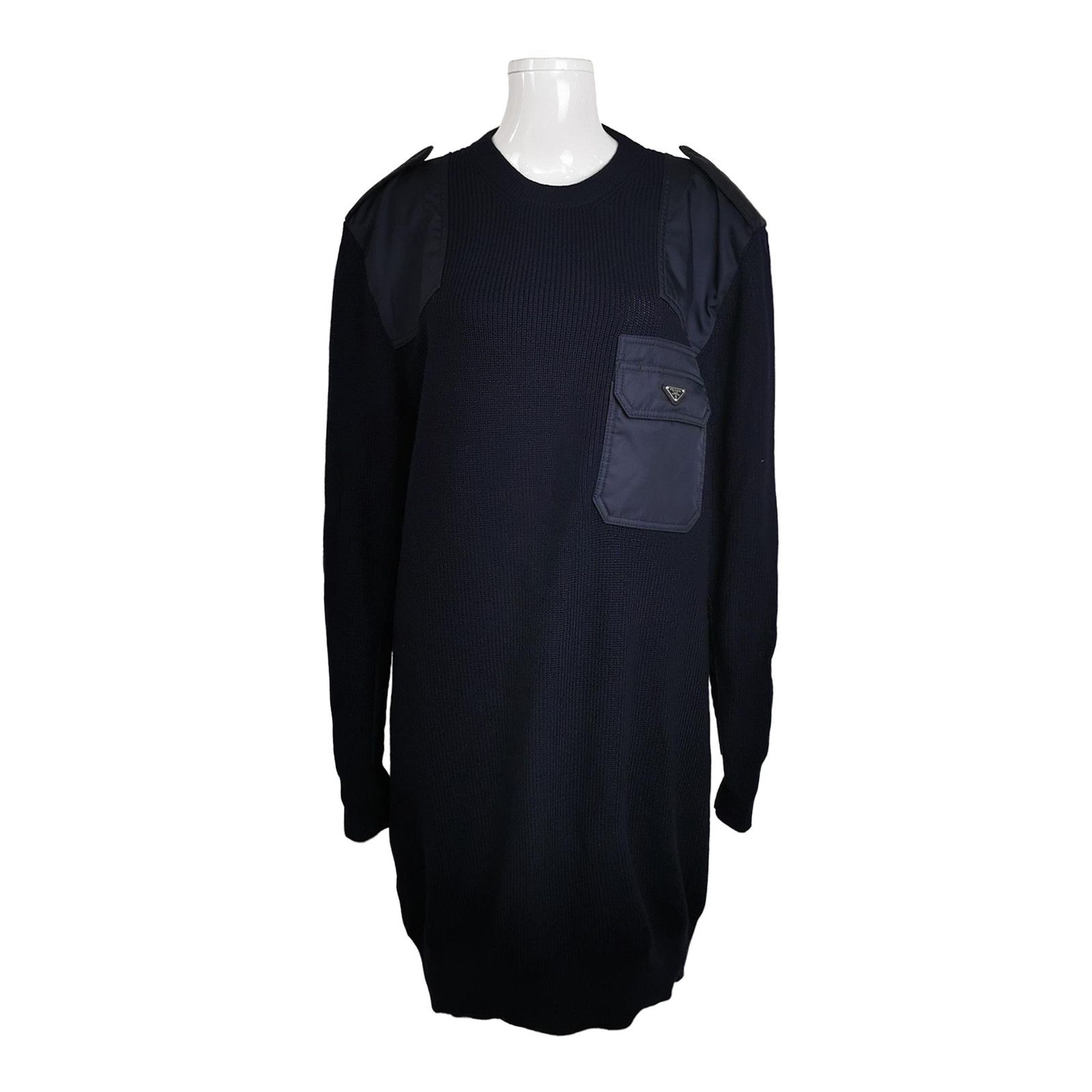 Prada Prada Wool Long Sleeve Crewneck Dress - dmc Size L / US 10 / IT 46 - 1 Thumbnail