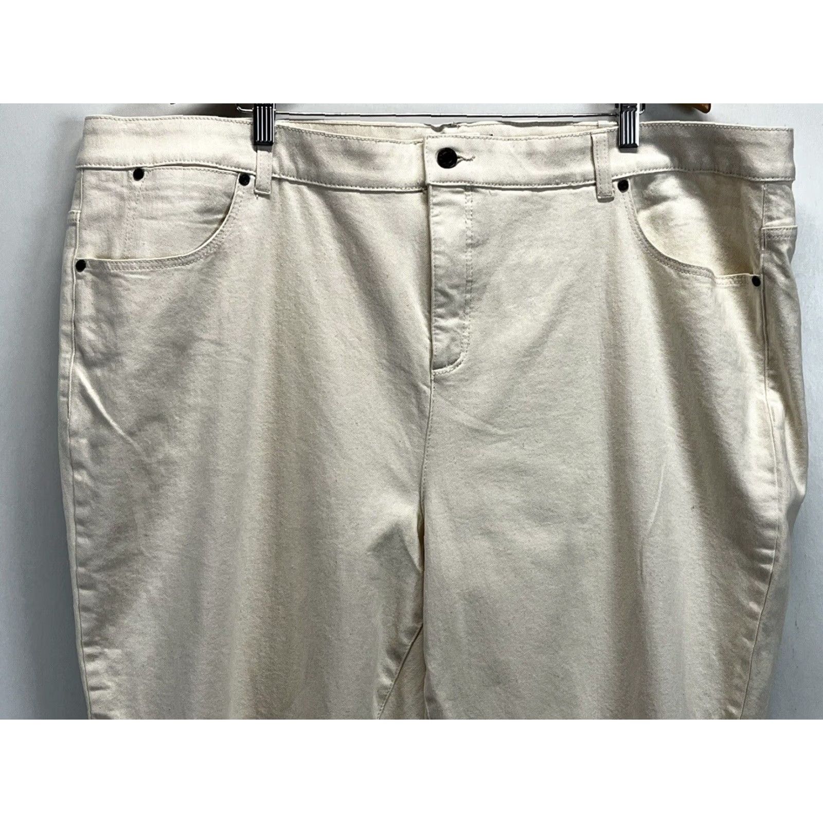 Talbots Talbots Simply Flattering Womens Plus Size Ankle Jeans 26W Crop Denim Ecru/Cream Size 26" / US 2 / IT 38 - 2 Thumbnail