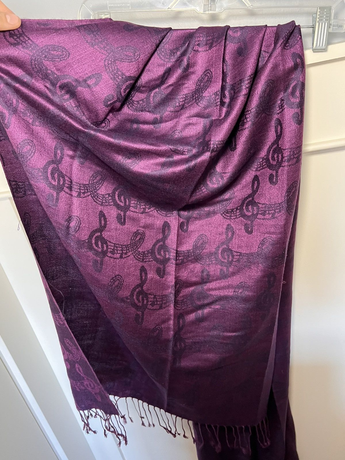 Vintage Vintage Cashmere music note fringe scarf Size ONE SIZE - 4 Thumbnail