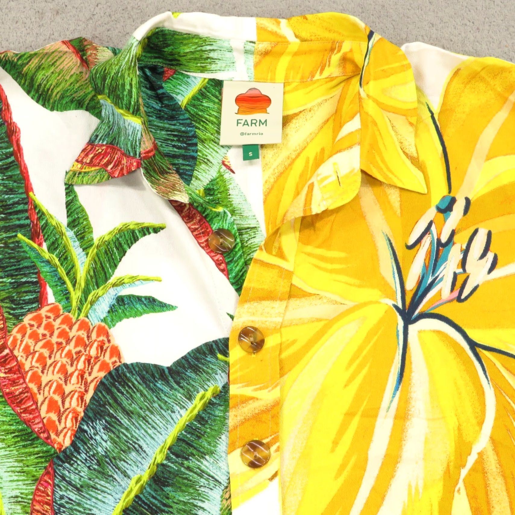 Farm Rio Farm Rio Shirt Women Small Viscose Azaela Forest Hawaiian Vacation Button Collar Size S / US 4 / IT 40 - 3 Thumbnail