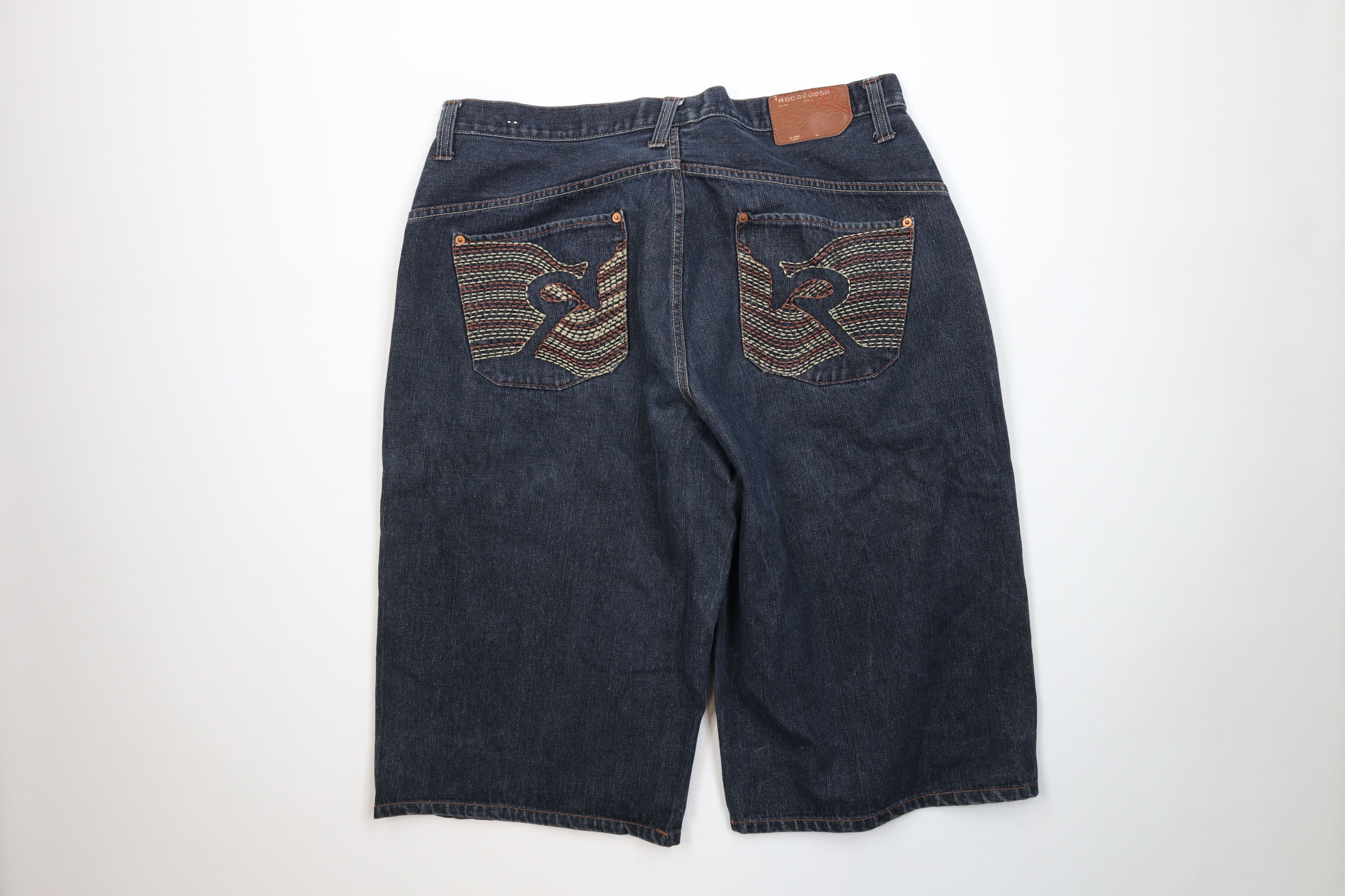 Rocawear Vintage 90s Y2K Rocawear Loose Fit Denim Jean Shorts Blue Size US 38 / EU 54 - 9 Thumbnail
