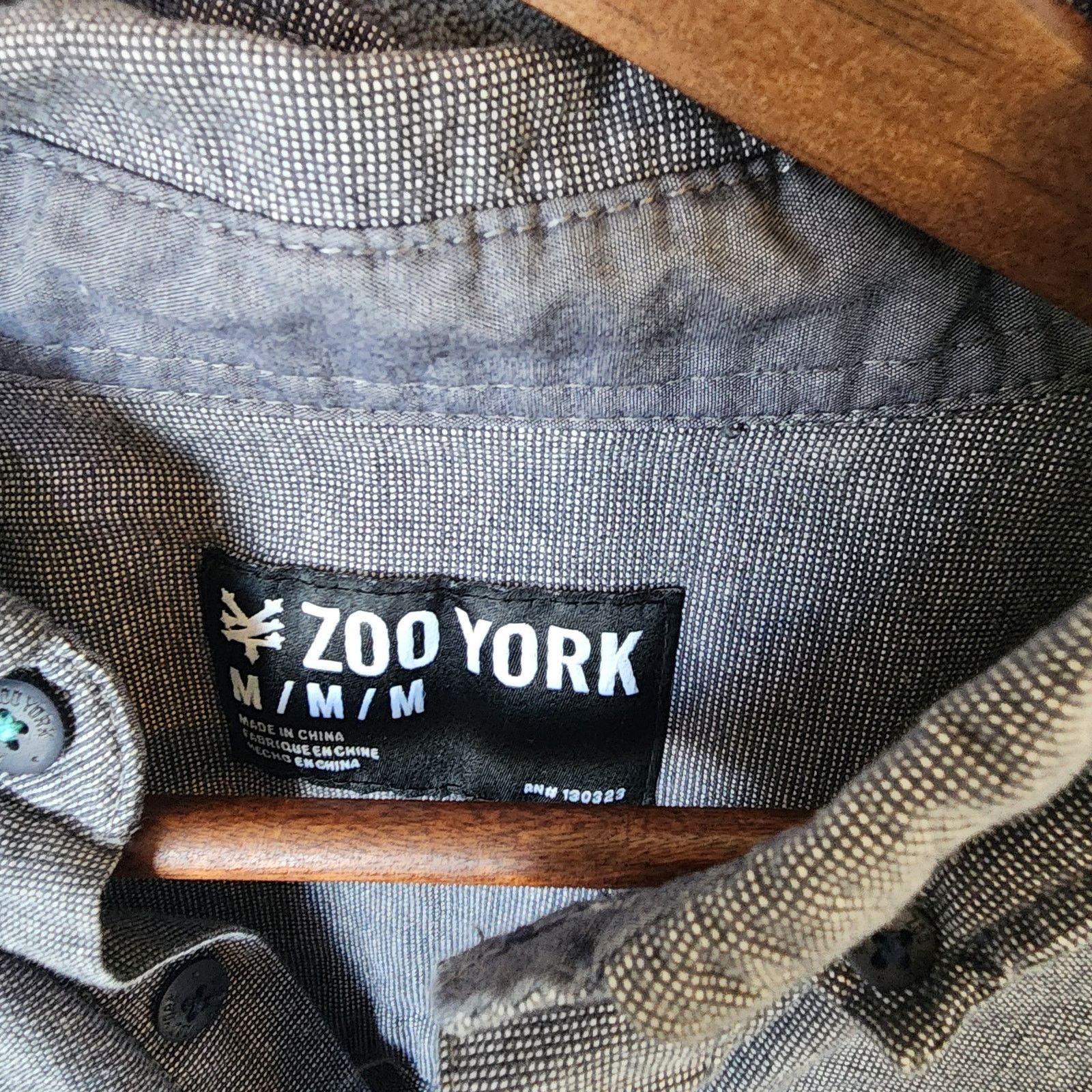 Zoo York Zoo York Men’s Medium Gray White Dotted Button-Up Shirt Size US M / EU 48-50 / 2 - 3 Thumbnail