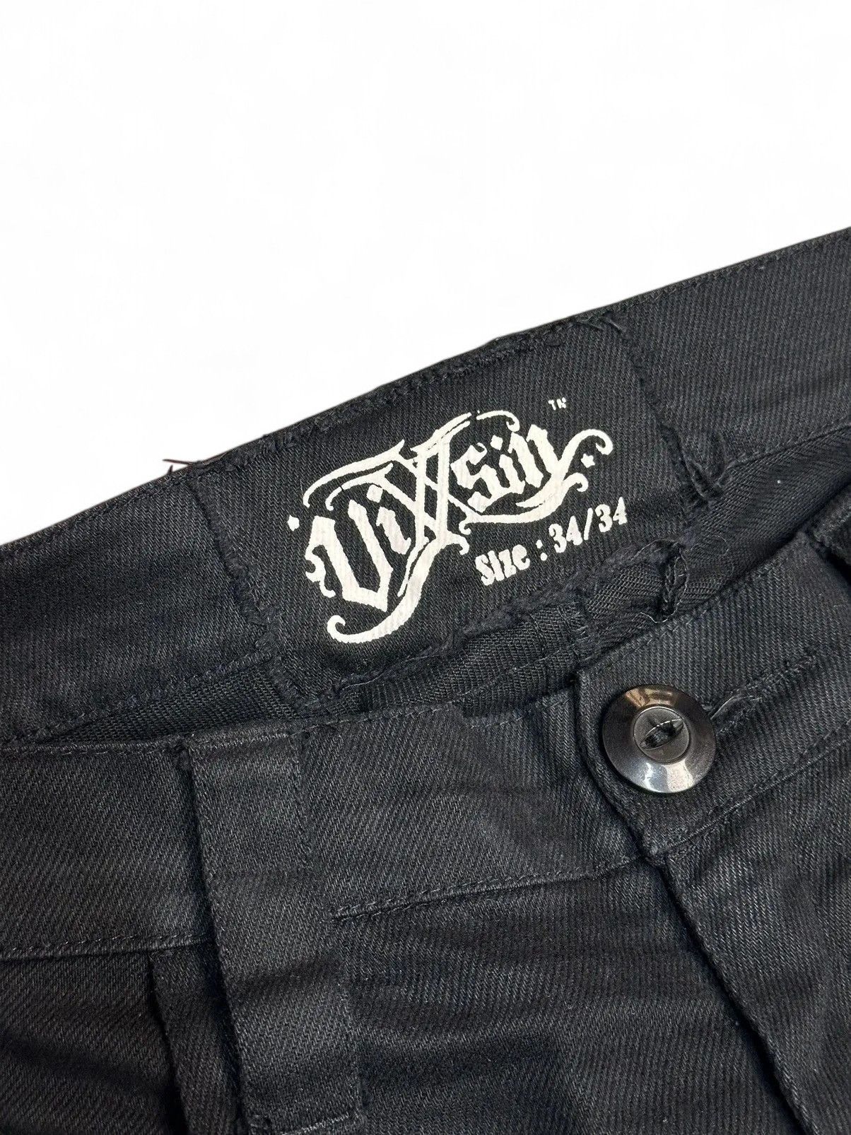 Gotcha Vixxsin Y2K Black Denim Pants Gothic Punk Streetwear Size US 34 / EU 50 - 7 Thumbnail